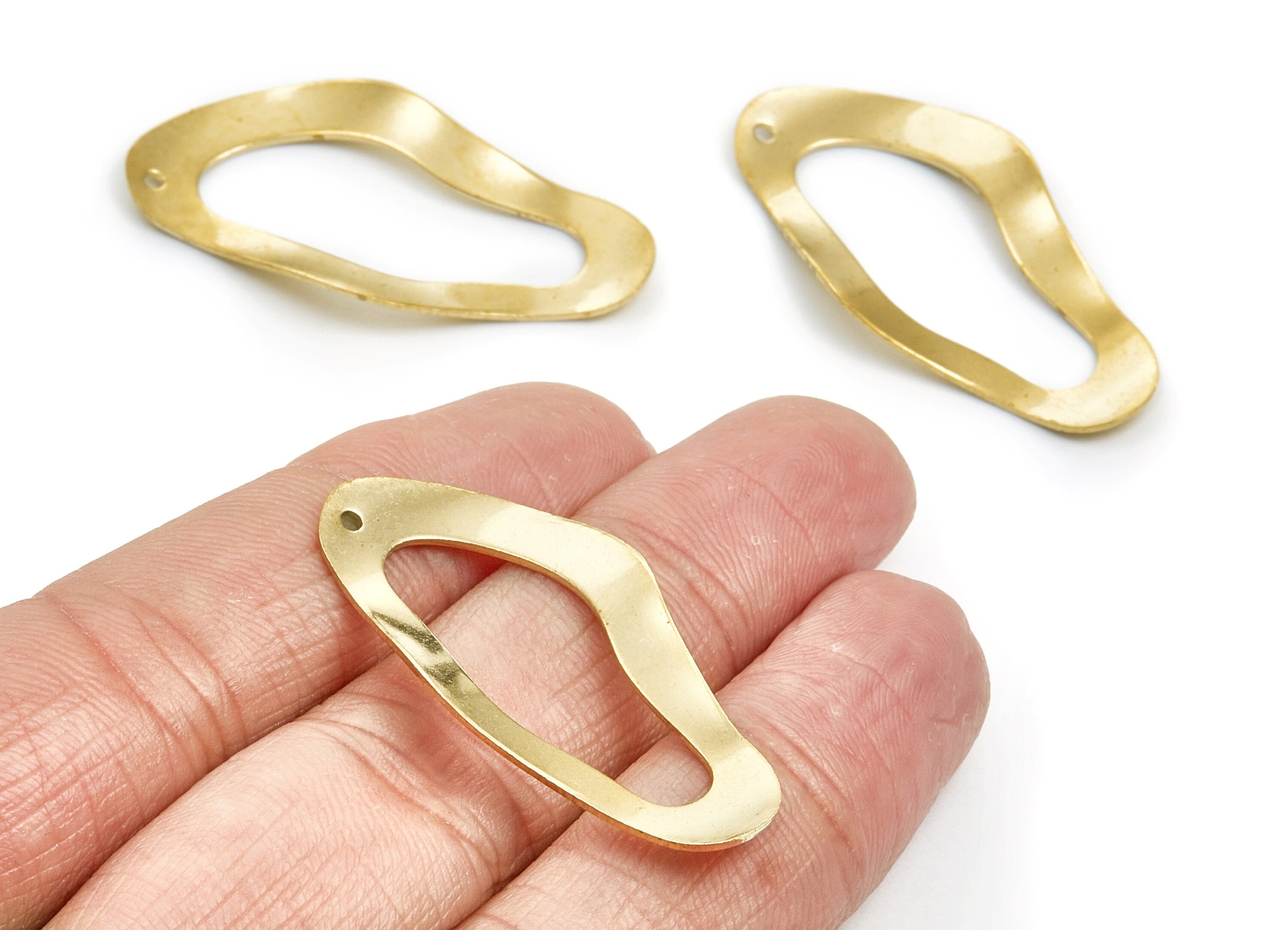 Brass Frame Charms - Frame Shaped Raw Brass Connector - Geometric Pendant - Jewelry Supplies - 40,6x20x0,8mm - PP1368 - DOMEDBAZAAR