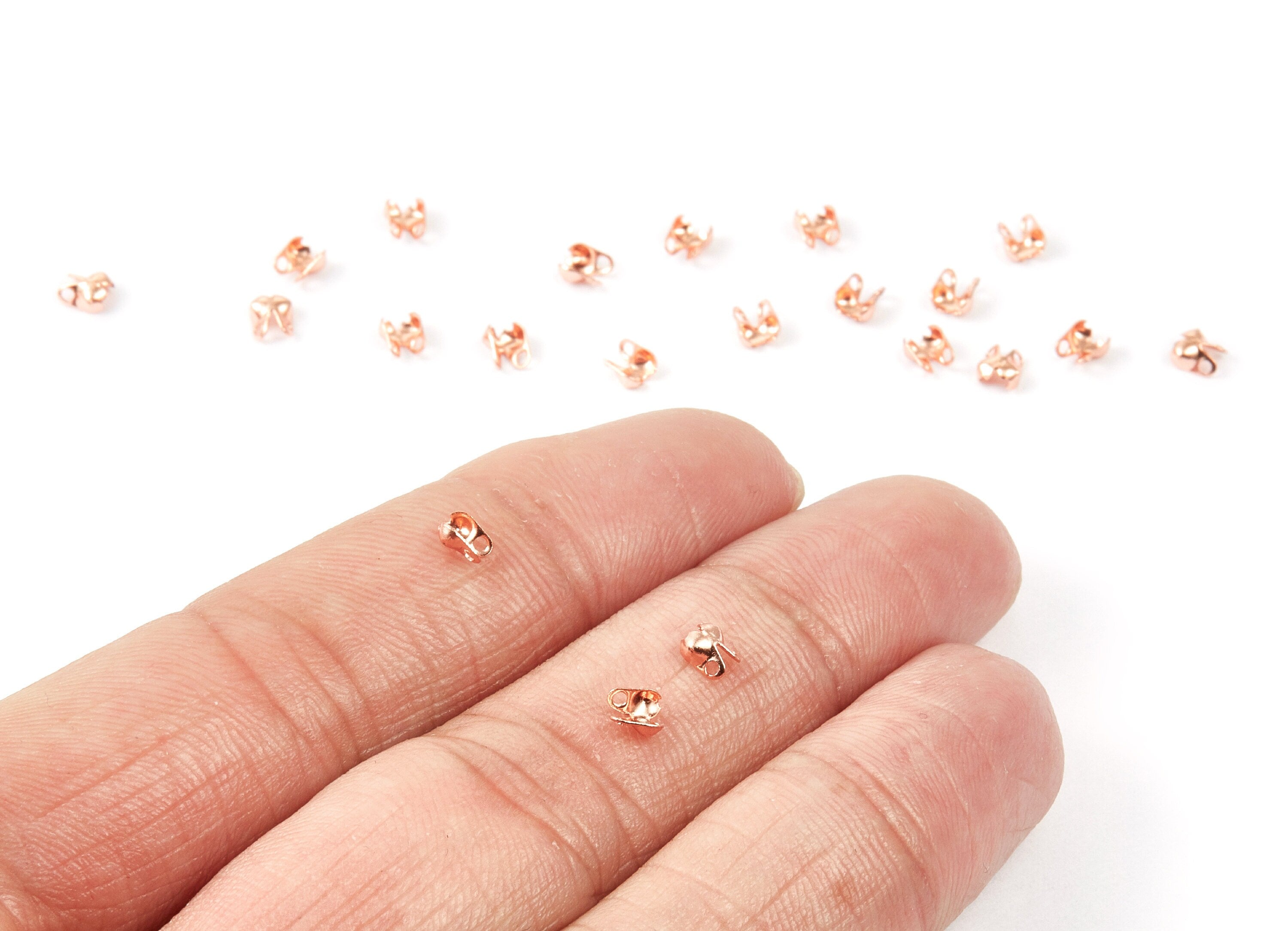 1.5 Ball Chain Clasp - 1.5 Rose Tone Plated Brass Chain Clasp - Brass Connector Clasp - Jewelry Supplies - 4x2.5mm - PP1675R - DOMEDBAZAAR