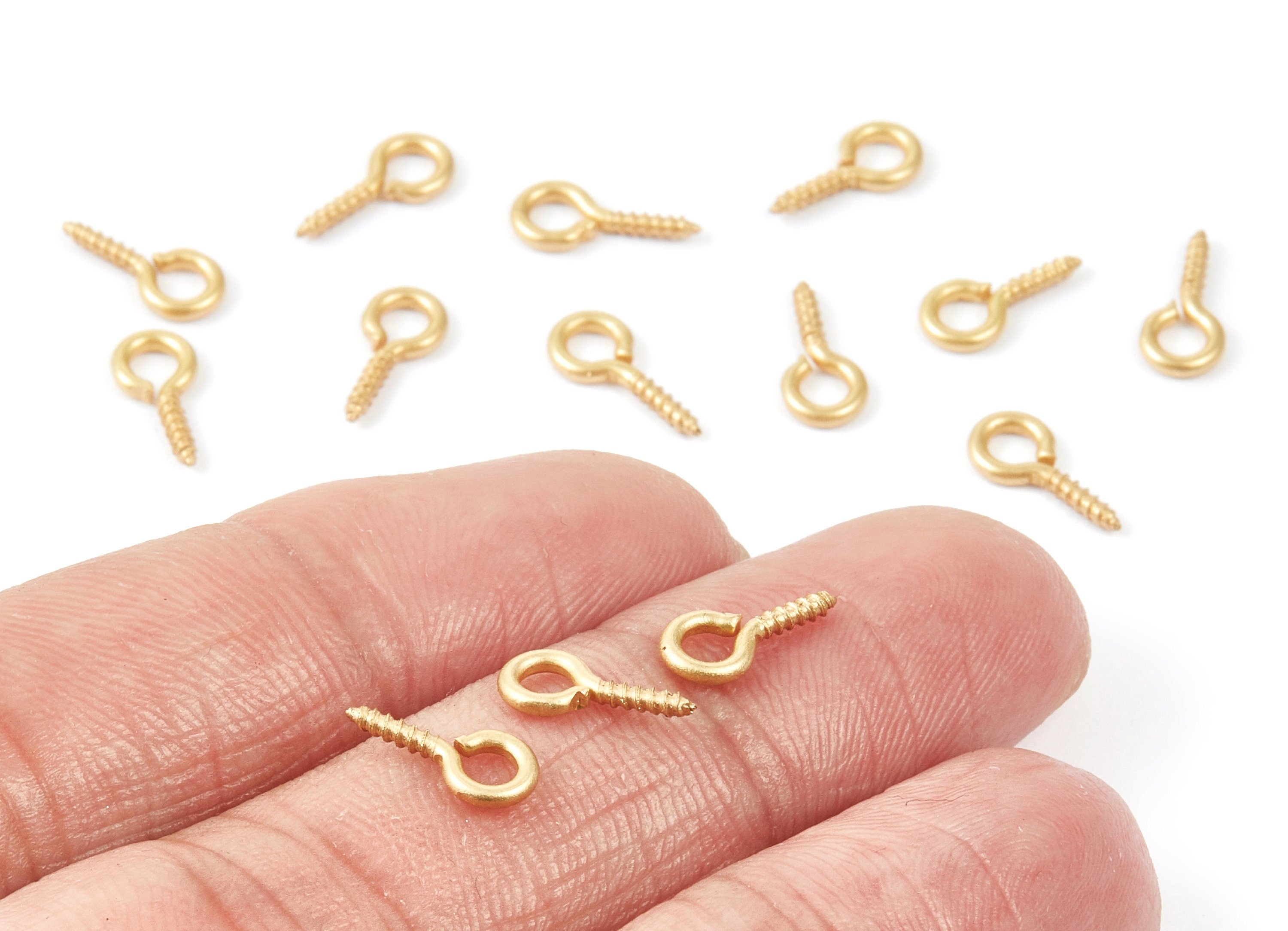 Eye Hook Screw - 5X10 - Raw Brass Eye Hook Screw - Jewelry Making - 10x5mm - PP1709 - DOMEDBAZAAR