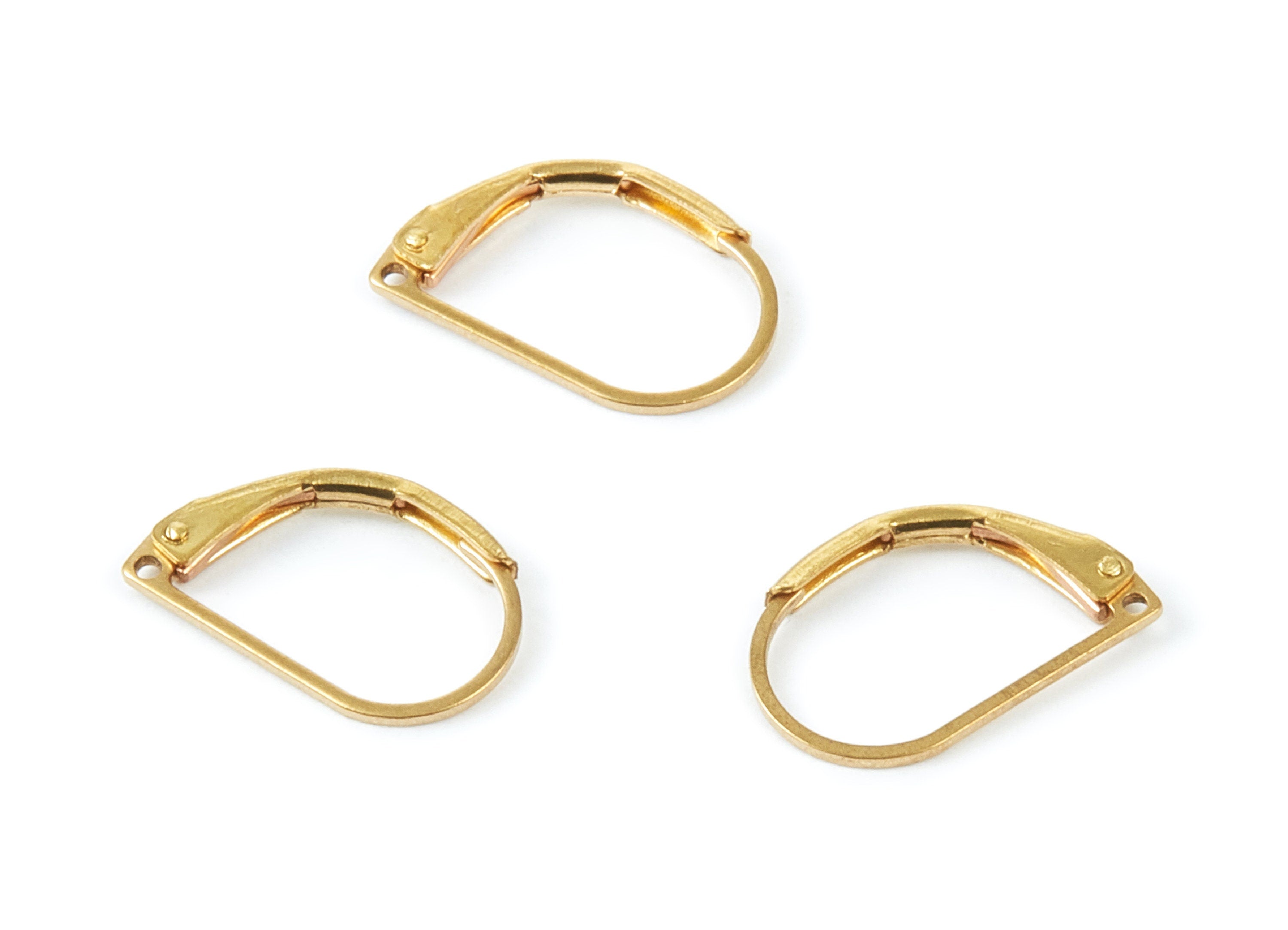 Brass Leverback Earring Clasp - Raw Brass Plain Leverback - Earring Findings - Jewelry Supplies - 15,4x9,88x1,95mm - PP1551 - DOMEDBAZAAR