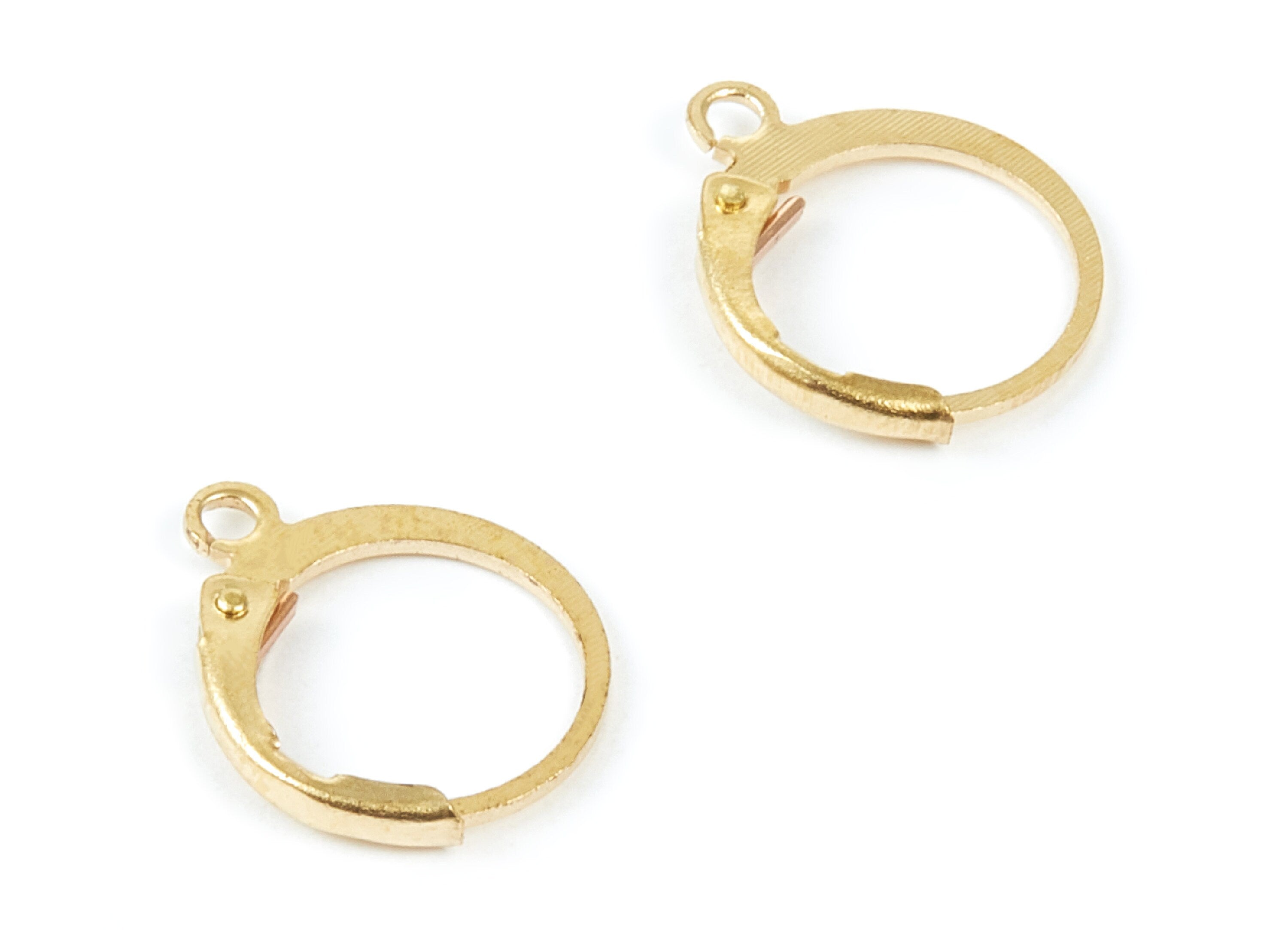 Brass Leverback Earring Clasp - Raw Brass Plain Leverback - Earring Findings - Jewelry Supplies - 14,8x12,37x1,88mm - PP1547 - DOMEDBAZAAR