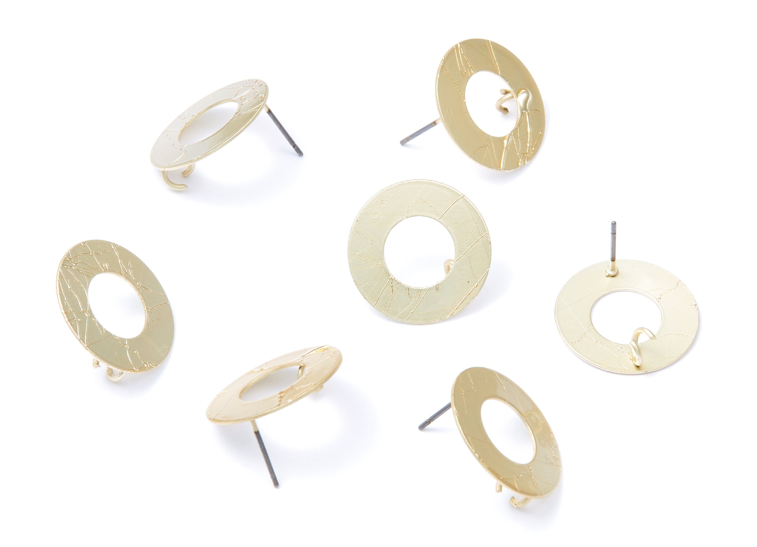 Iron Earring Stud - Gold Tone Plated - Round shaped Earring Post - Earring findings - Jewelry Supplies - 20,13x20,13x0,58mm - ZZ1305 - DOMEDBAZAAR