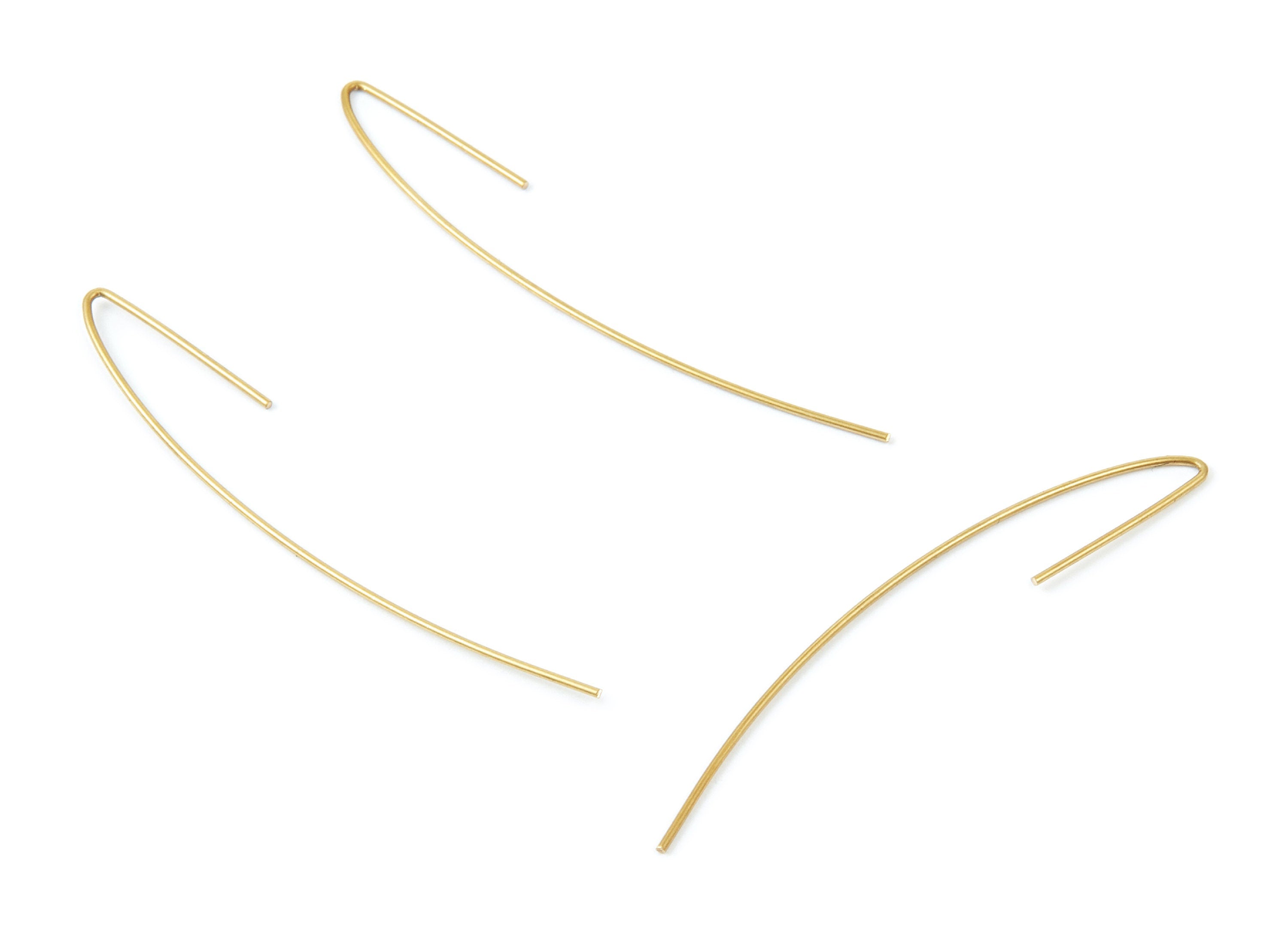 Brass Earring Wire - Raw Brass Ear  Hooks - Earring Findings - Jewelry Supplies - 52x7.5x0.74mm - PP1499 - DOMEDBAZAAR