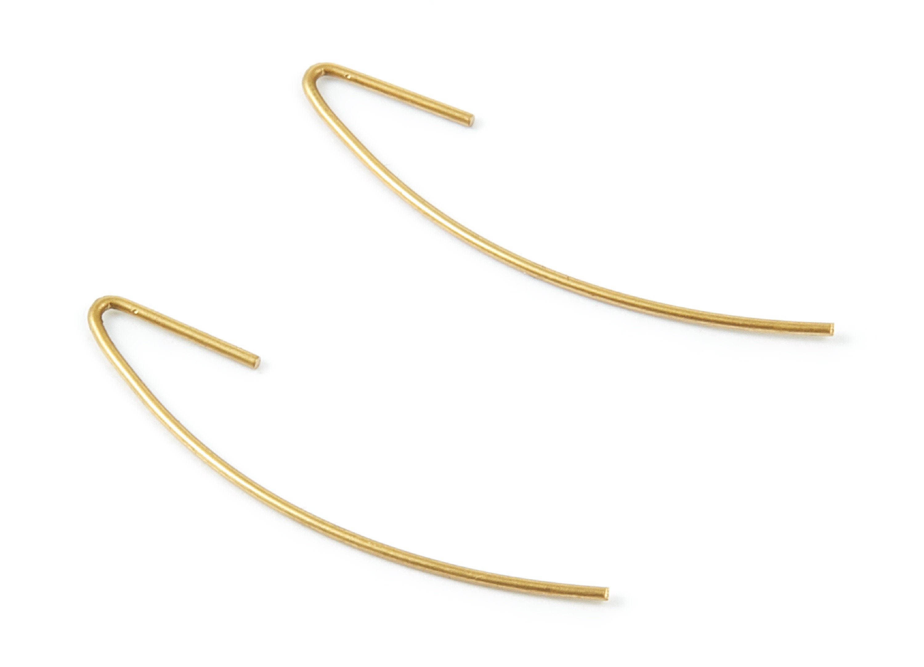 Brass Earring Wire - Raw Brass Ear  Hooks - Earring Findings - Jewelry Supplies - 31x7.95x0.66mm - PP1496 - DOMEDBAZAAR