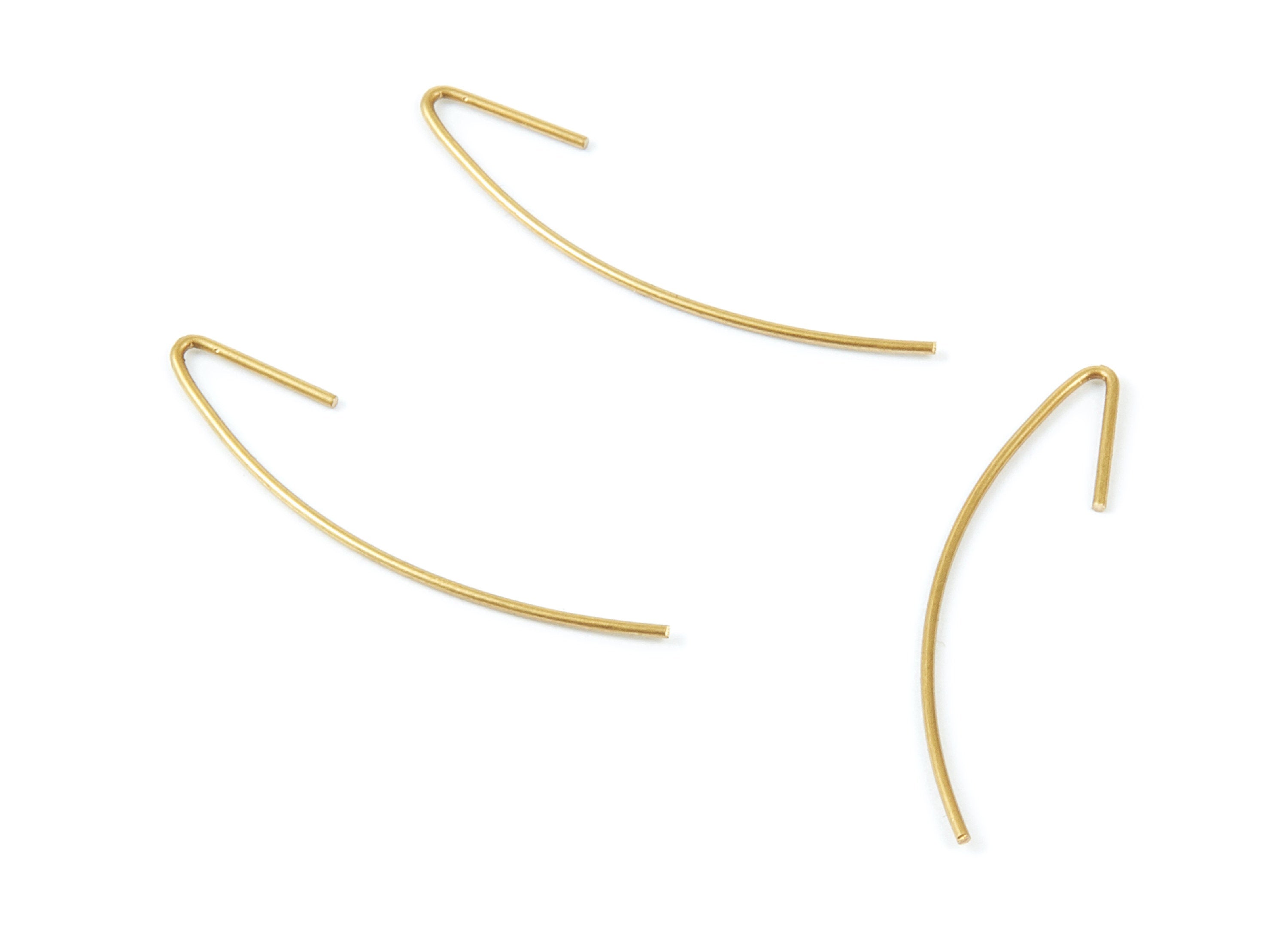 Brass Earring Wire - Raw Brass Ear  Hooks - Earring Findings - Jewelry Supplies - 31x7.95x0.66mm - PP1496 - DOMEDBAZAAR