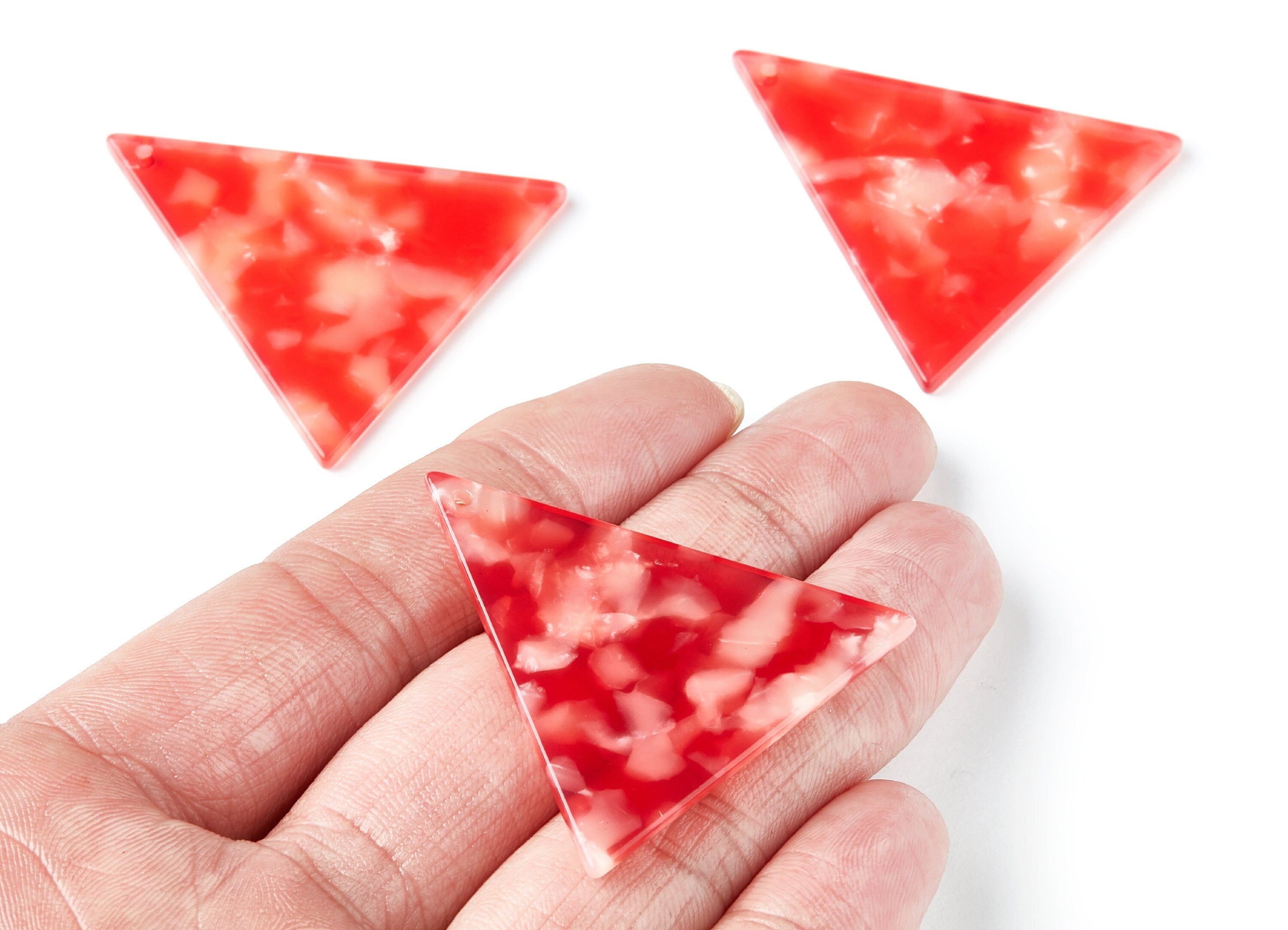 Acetate Triangle Earring Charms - Triangle Pendant - Earring Findings - Jewelry Supplies - Color Code: A34 - 42,23x41,8x2,69mm - AC1350B - DOMEDBAZAAR