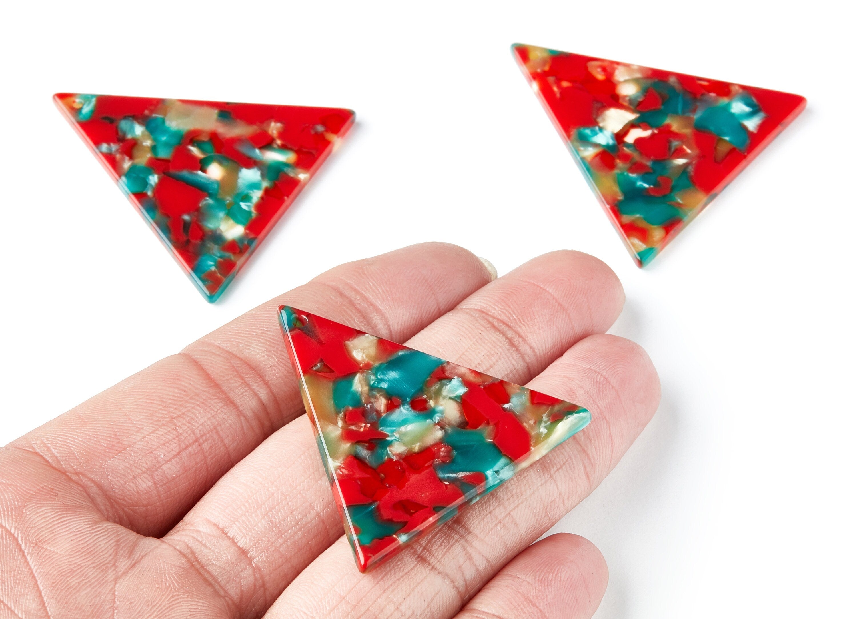 Acetate Triangle Earring Charms - Triangle Pendant - Earring Findings - Jewelry Supplies - Color Code: A46 - 42,23x41,8x2,69mm - AC1350J - DOMEDBAZAAR