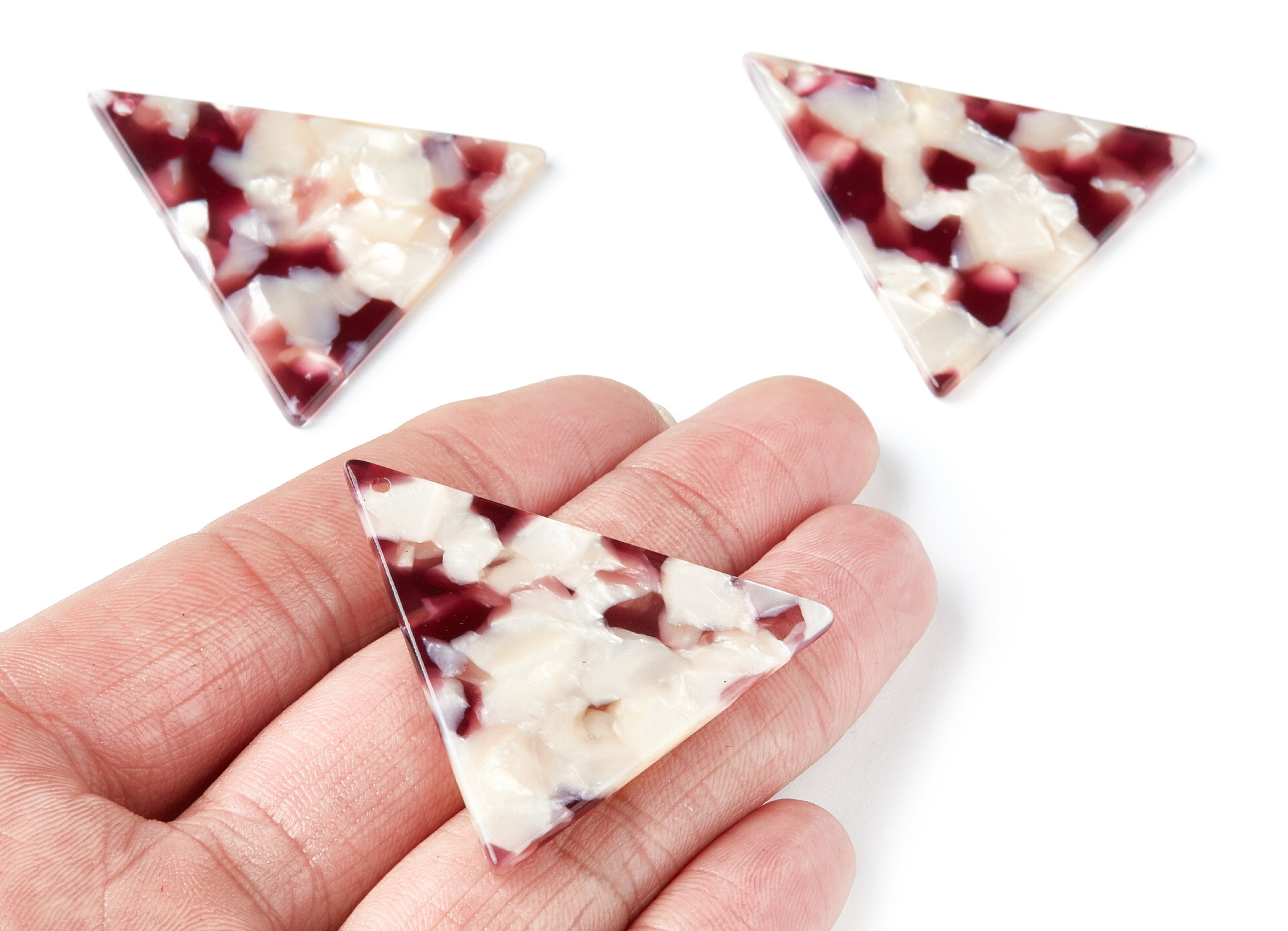Acetate Triangle Earring Charm - Triangle Pendant - Earring Findings - Jewelry Supplies - Color Code: A42 - 42,23x41,8x2,69mm - AC1350L - DOMEDBAZAAR