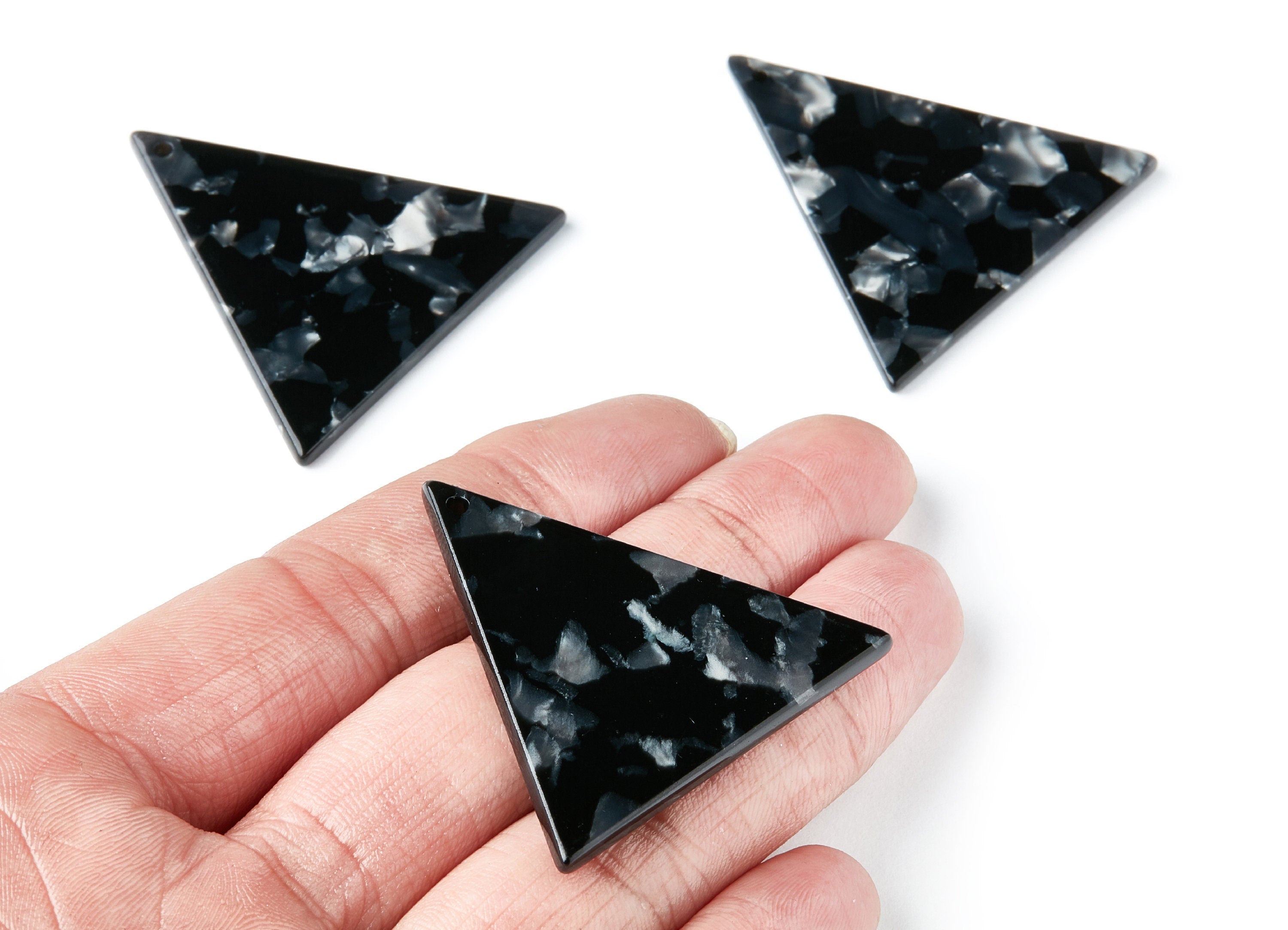 Acetate Triangle Earring Charms - Triangle Pendant - Earring Findings - Jewelry Supplies - Color Code: A48 - 42,23x41,8x2,69mm - AC1350M - DOMEDBAZAAR