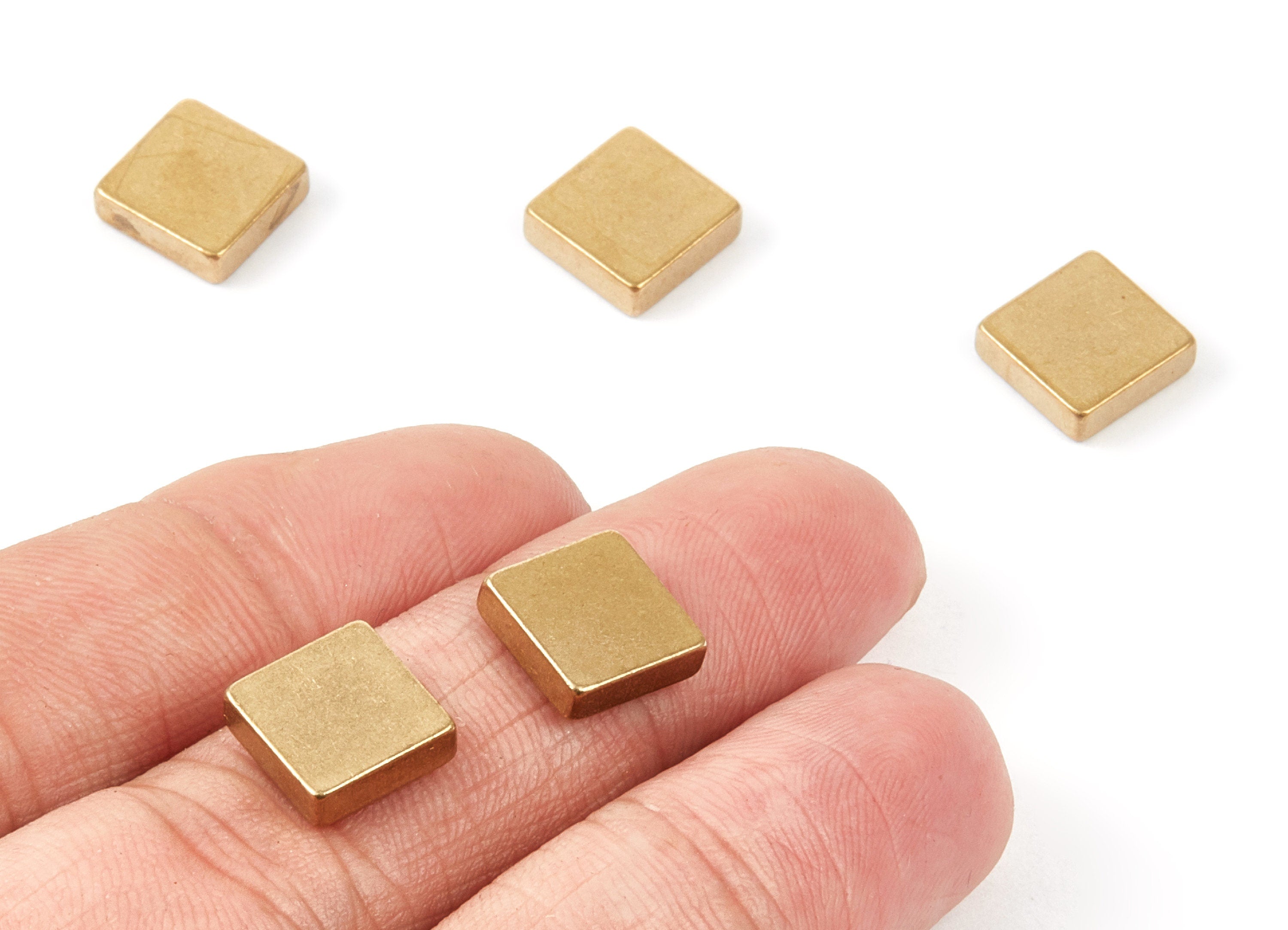 Brass Square Blank - 10X3 - Raw Brass Square Blanks - Jewelry Supplies - 9.95x9.95x2.75mm - PP1472 - DOMEDBAZAAR