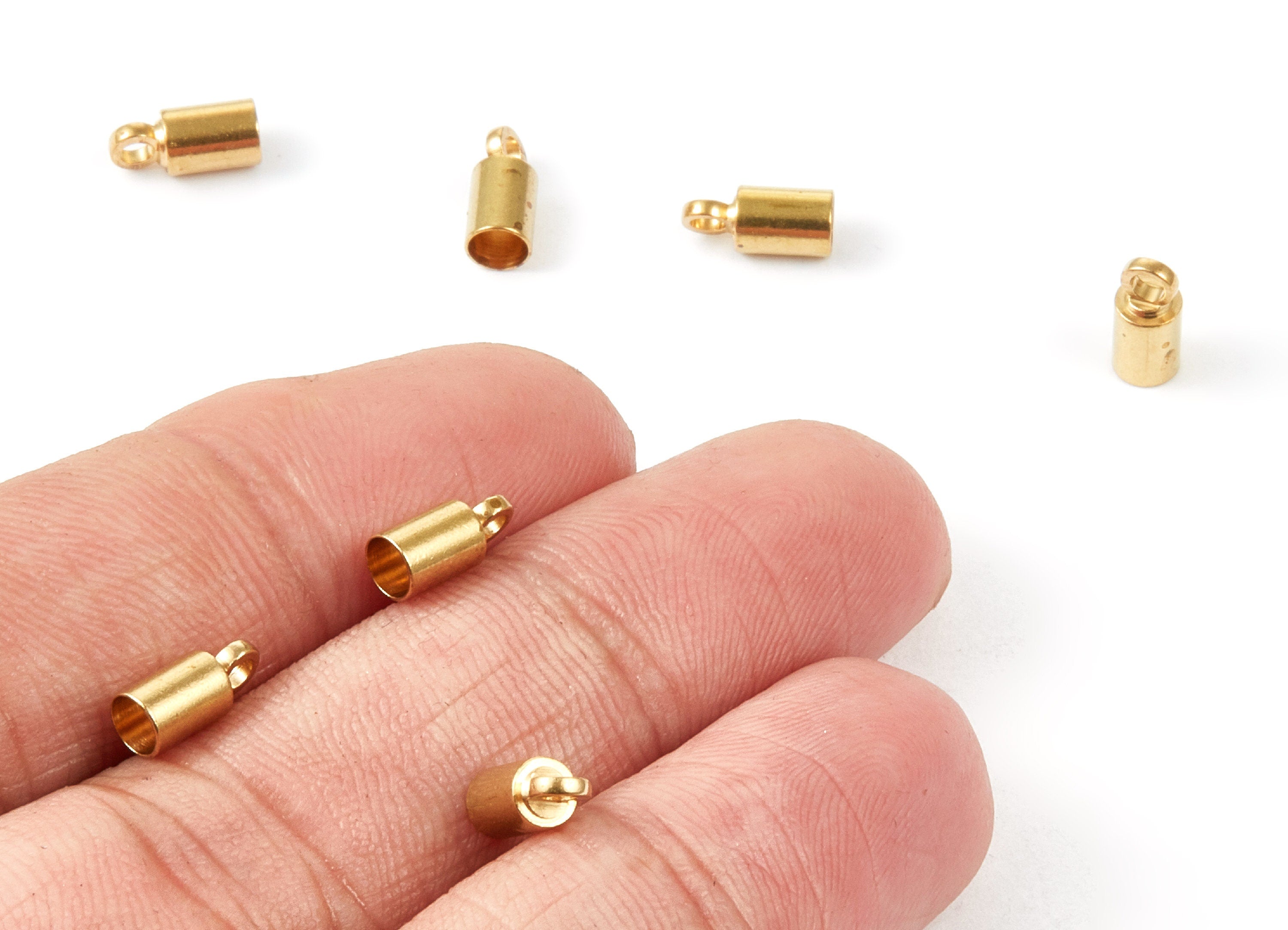 Brass Tassel End Caps - 4x9 - Raw Brass Barrel End - Cord End Caps - Jewelry Supplies - 8.83x3.94x0.23mm - PP1469 - DOMEDBAZAAR