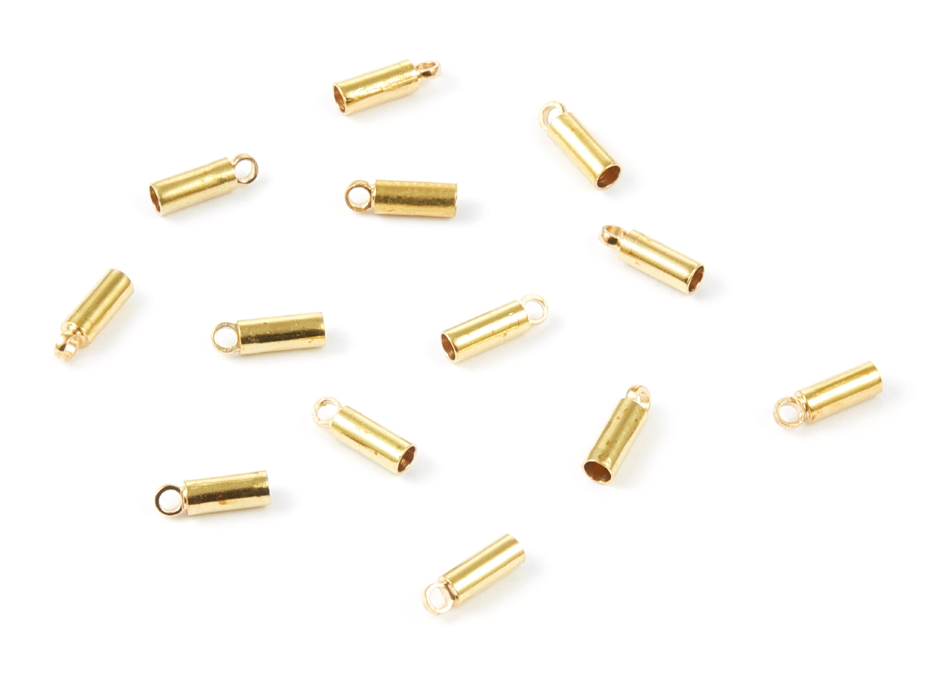Brass Tassel End Caps - Raw Brass Barrel End - 2.5*8 - Cord End Caps - Jewelry Supplies - 8x2.45x0.34mm - PP1491 - DOMEDBAZAAR
