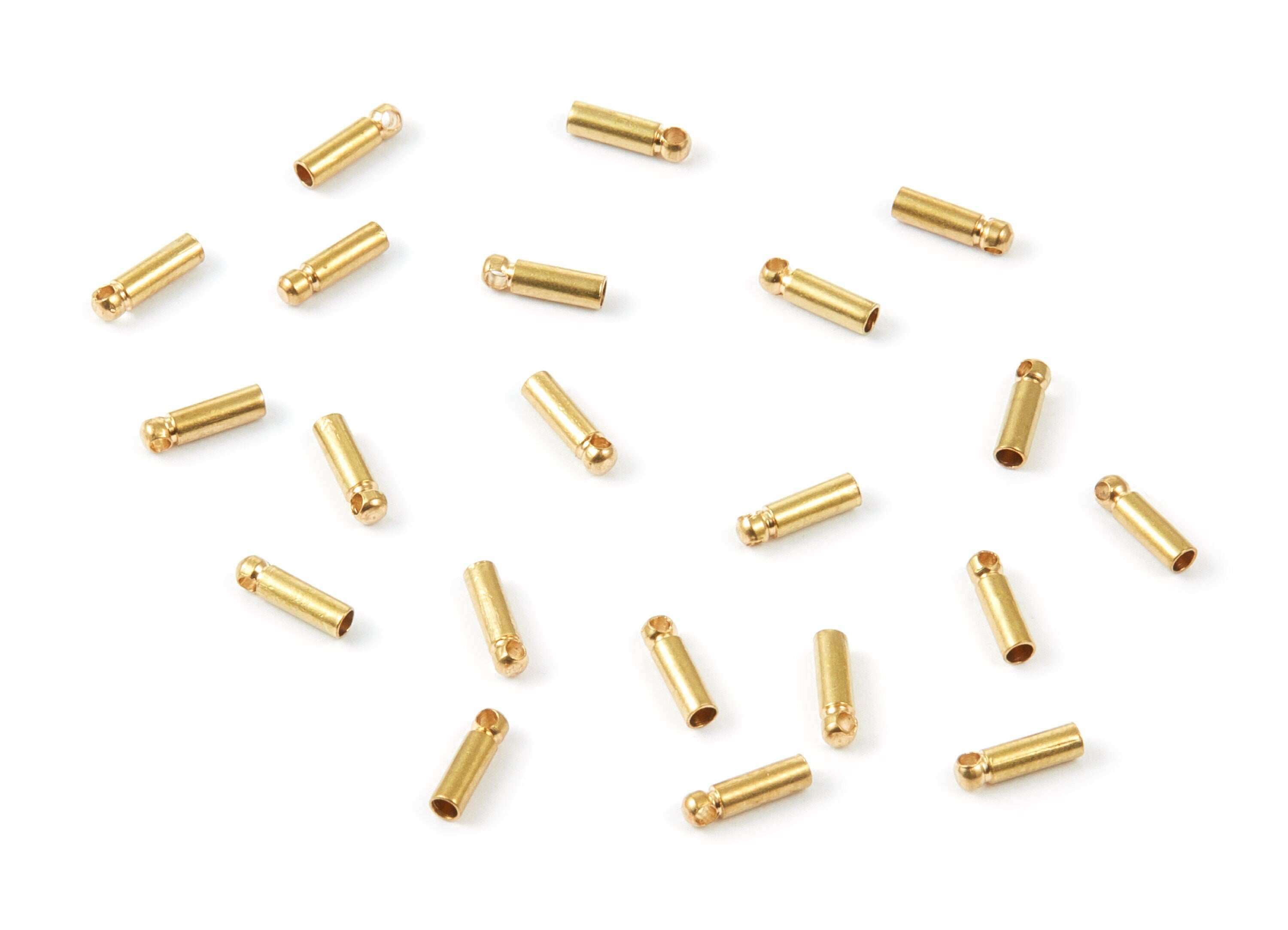 Brass Tassel End Caps - 2x7 - Raw Brass Barrel End - Cord End Caps - Jewelry Supplies - 7x2x0.35mm - PP1446 - DOMEDBAZAAR