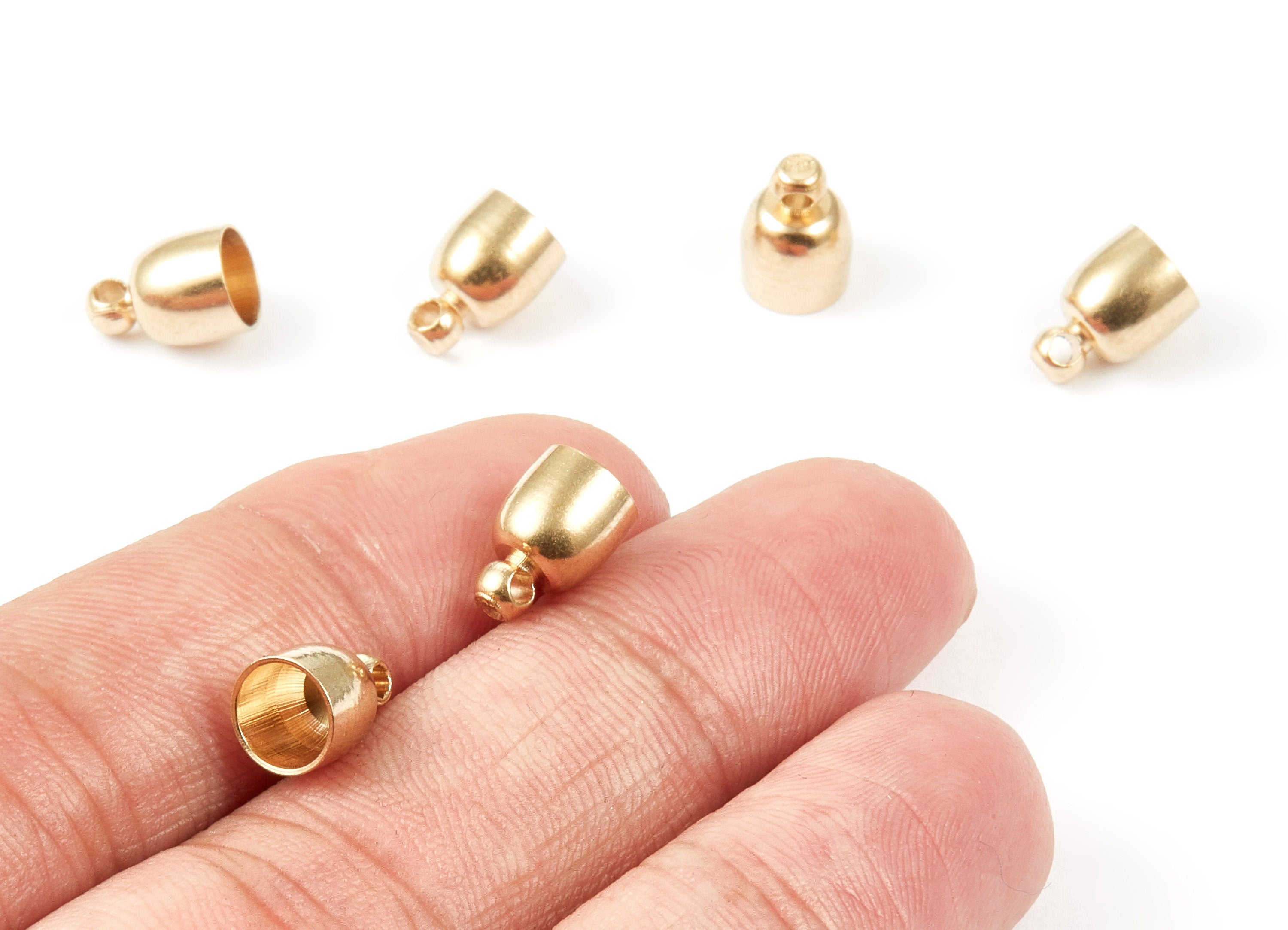 Brass Tassel End Caps - Raw Brass Barrel End - 7*10 - Cord End Caps - Jewelry Supplies - 9.95x6.95x0.42mm- PP1487 - DOMEDBAZAAR
