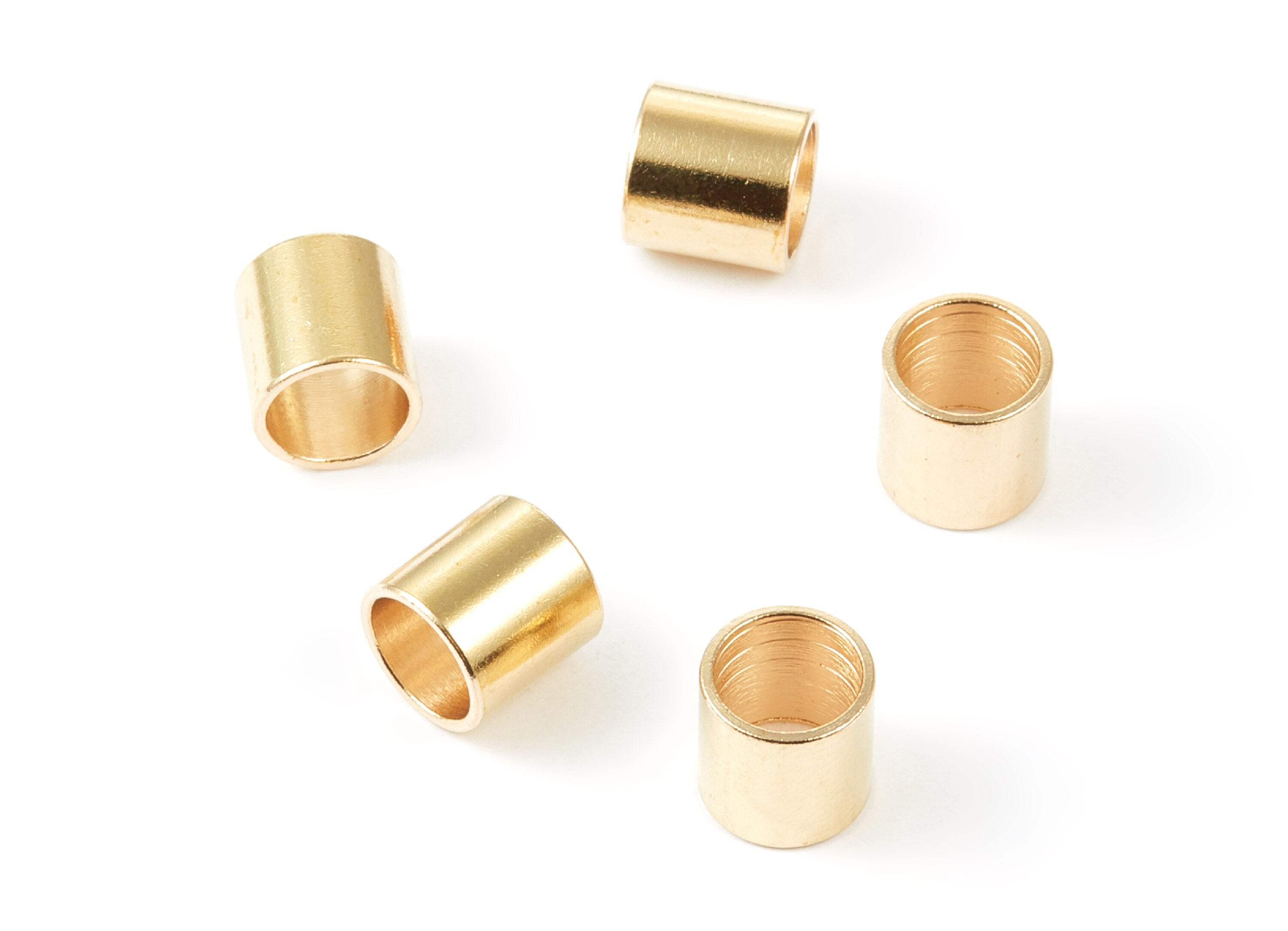 Industrial Brass Tube - 10X10 - Brass Tube Beads - Raw Brass Plain Tube Beads - jewelry supplies - 9.98x10.02x0.98mm - PP1452 - DOMEDBAZAAR