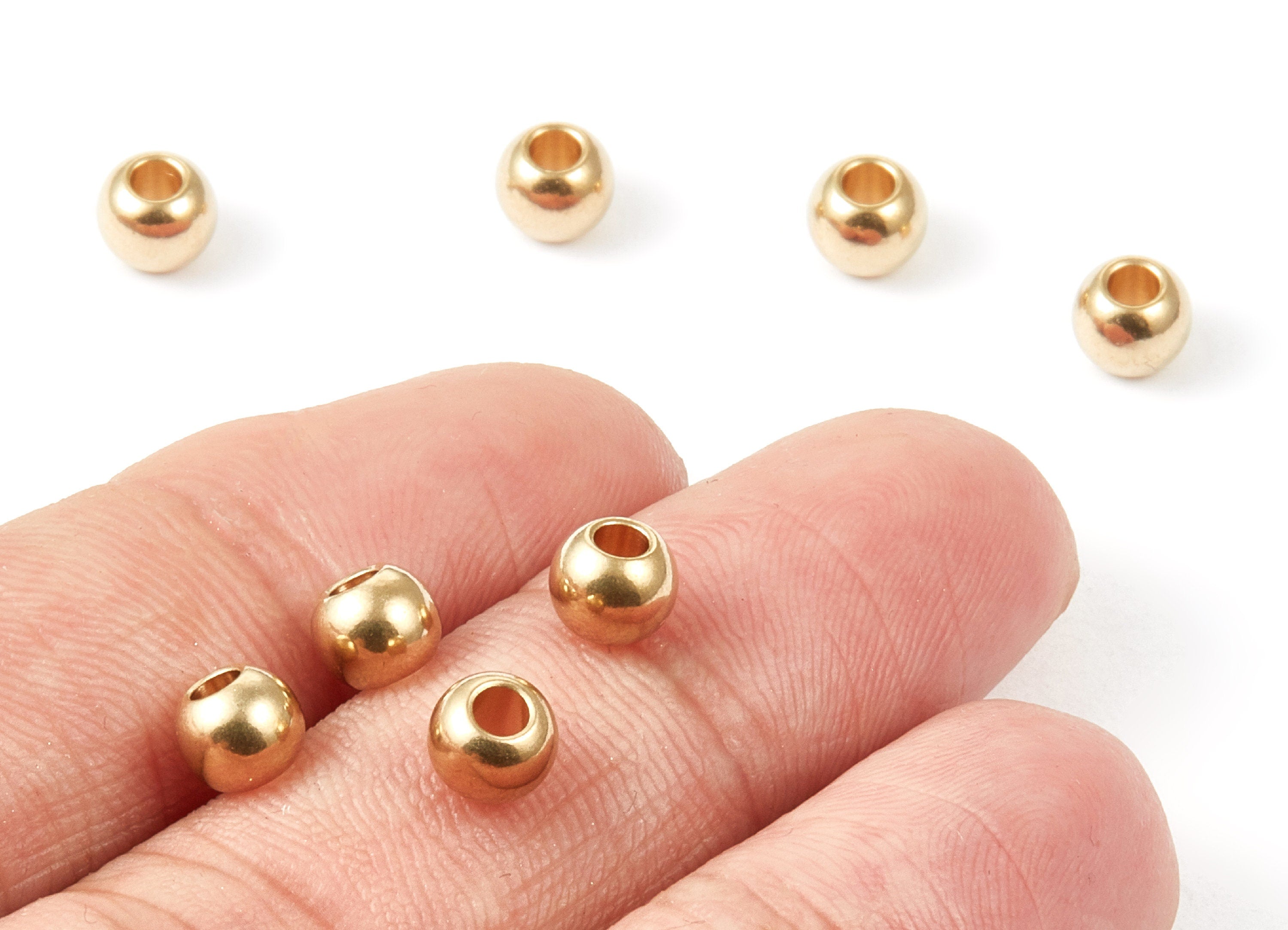 Brass Spacer Ball Beads - 6X2.5 - Raw Brass Spacer Ball Beads - Jewelry Supplies - 5.89x4.85mm - PP1474 - DOMEDBAZAAR