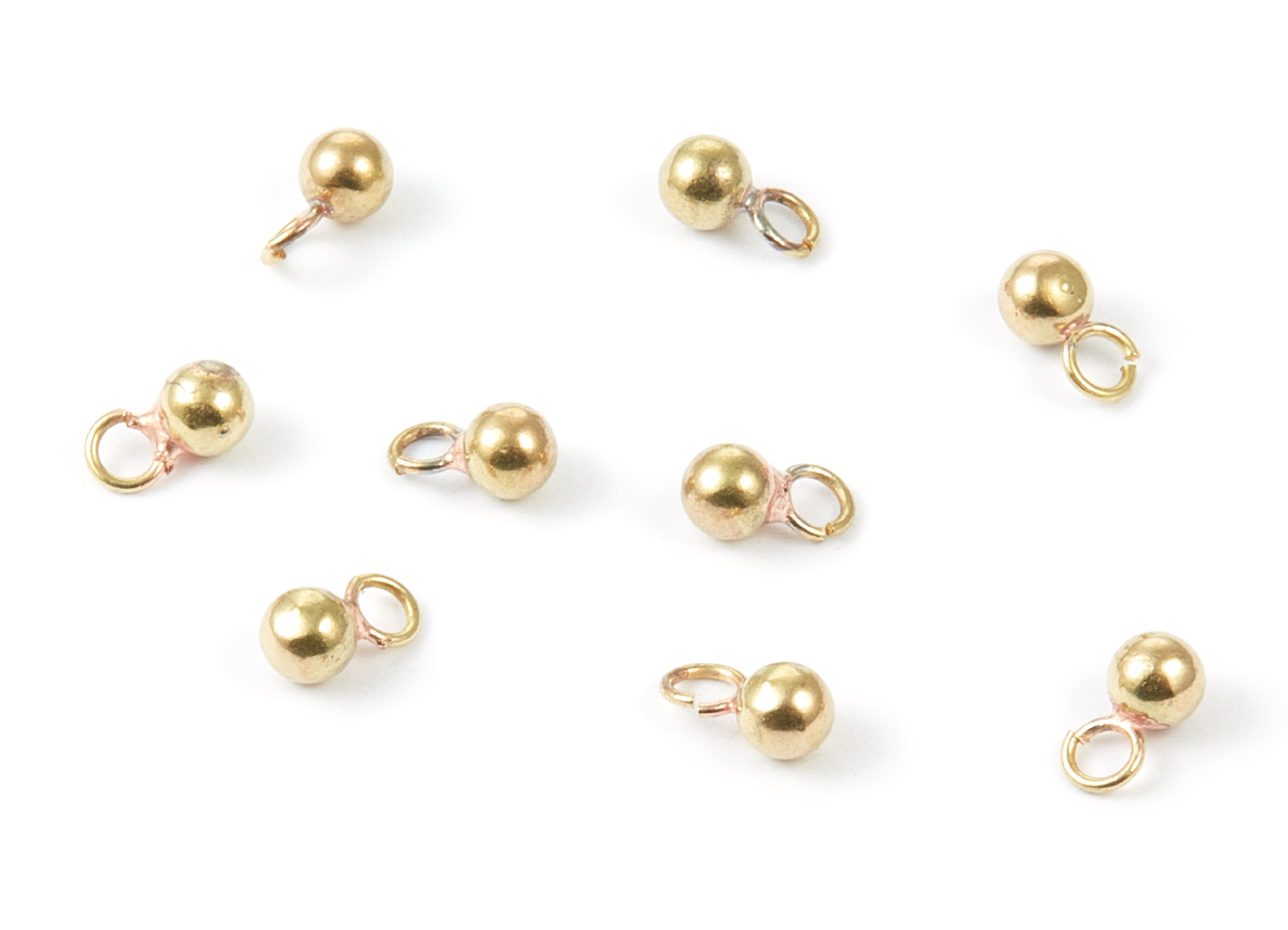 Brass Ball Charms - 4.0 Raw Brass Ball Charms With 1 Loop - Earring Findings - Jewelry Supplies - 7.25x3.78x0.69mm - PP1489 - DOMEDBAZAAR