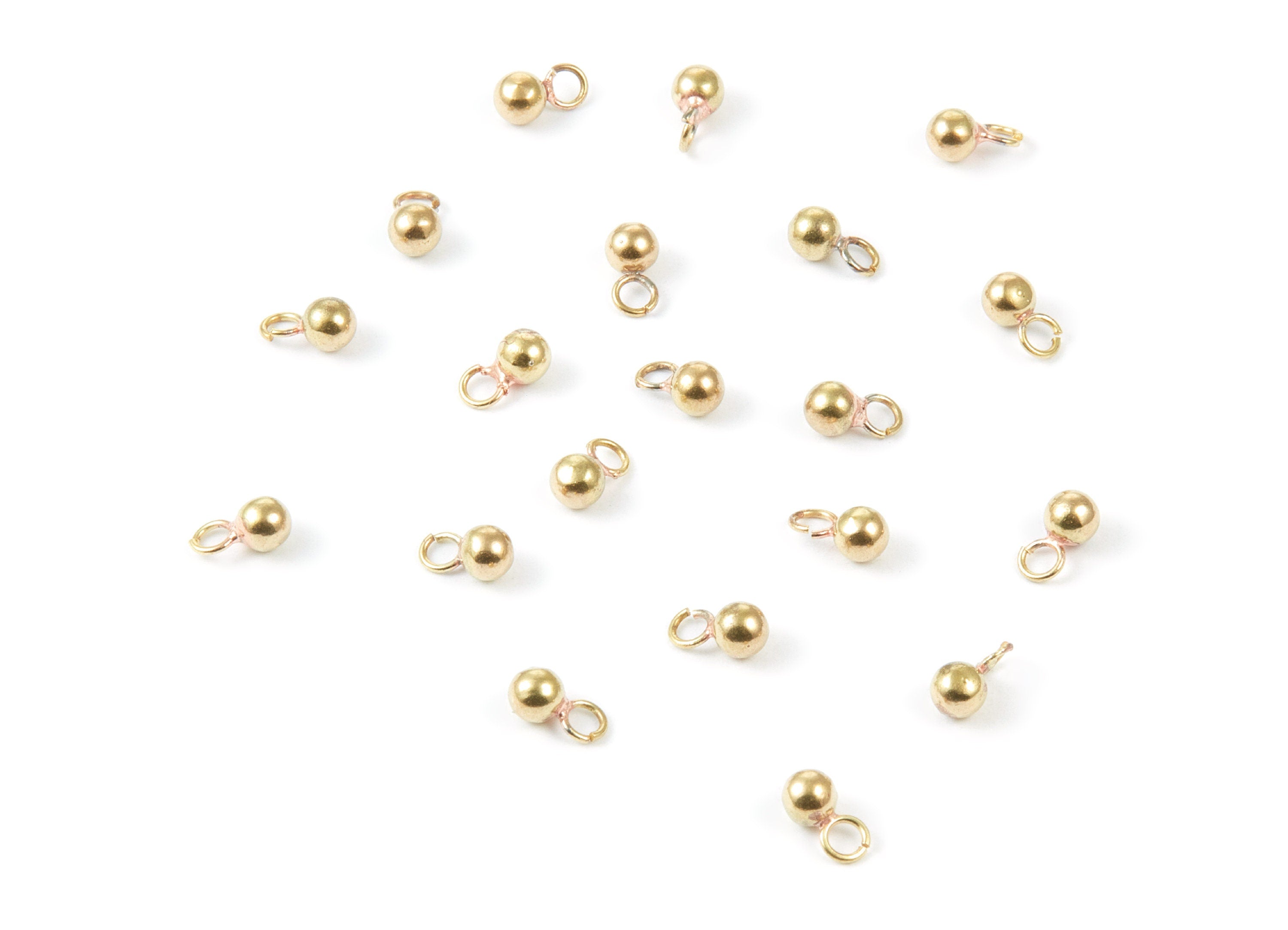 Brass Ball Charms - 4.0 Raw Brass Ball Charms With 1 Loop - Earring Findings - Jewelry Supplies - 7.25x3.78x0.69mm - PP1489 - DOMEDBAZAAR