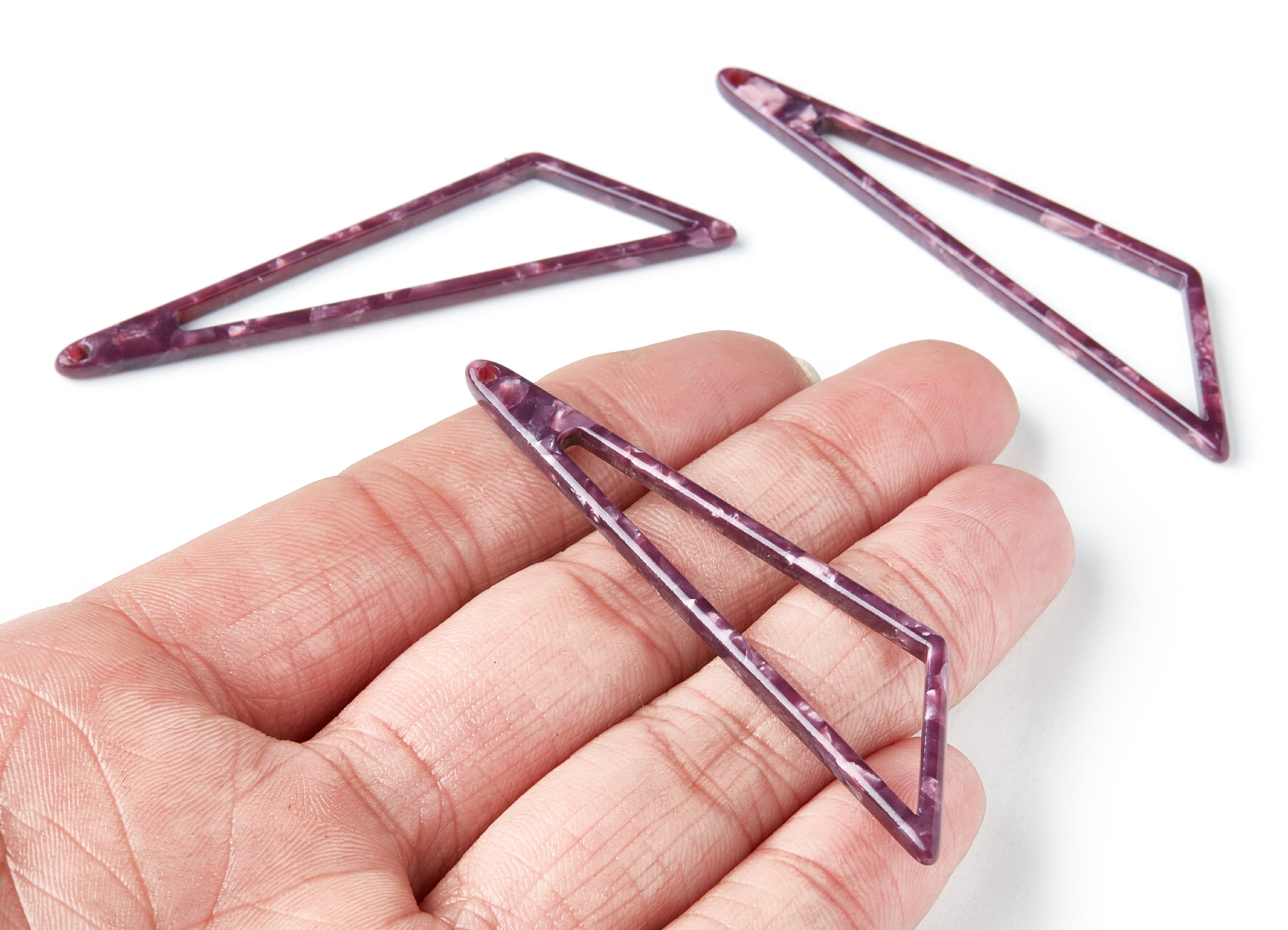 Acetate Triangle Earring Charms - Triangle Pendant - Earring Findings - Jewelry Supplies - Color Code: A41 - 69,12x16,3x2,6mm - AC1357E - DOMEDBAZAAR