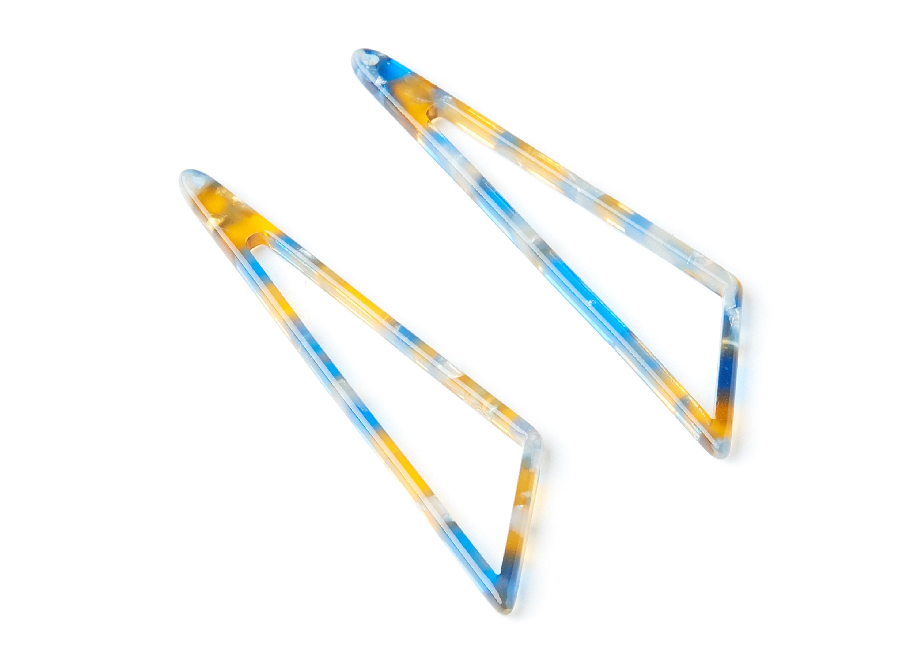 Acetate Triangle Earring Charm - Triangle Pendant - Earring Findings - Jewelry Supplies - Color Code: A40 - 69,12x16,3x2,6mm - AC1357K - DOMEDBAZAAR