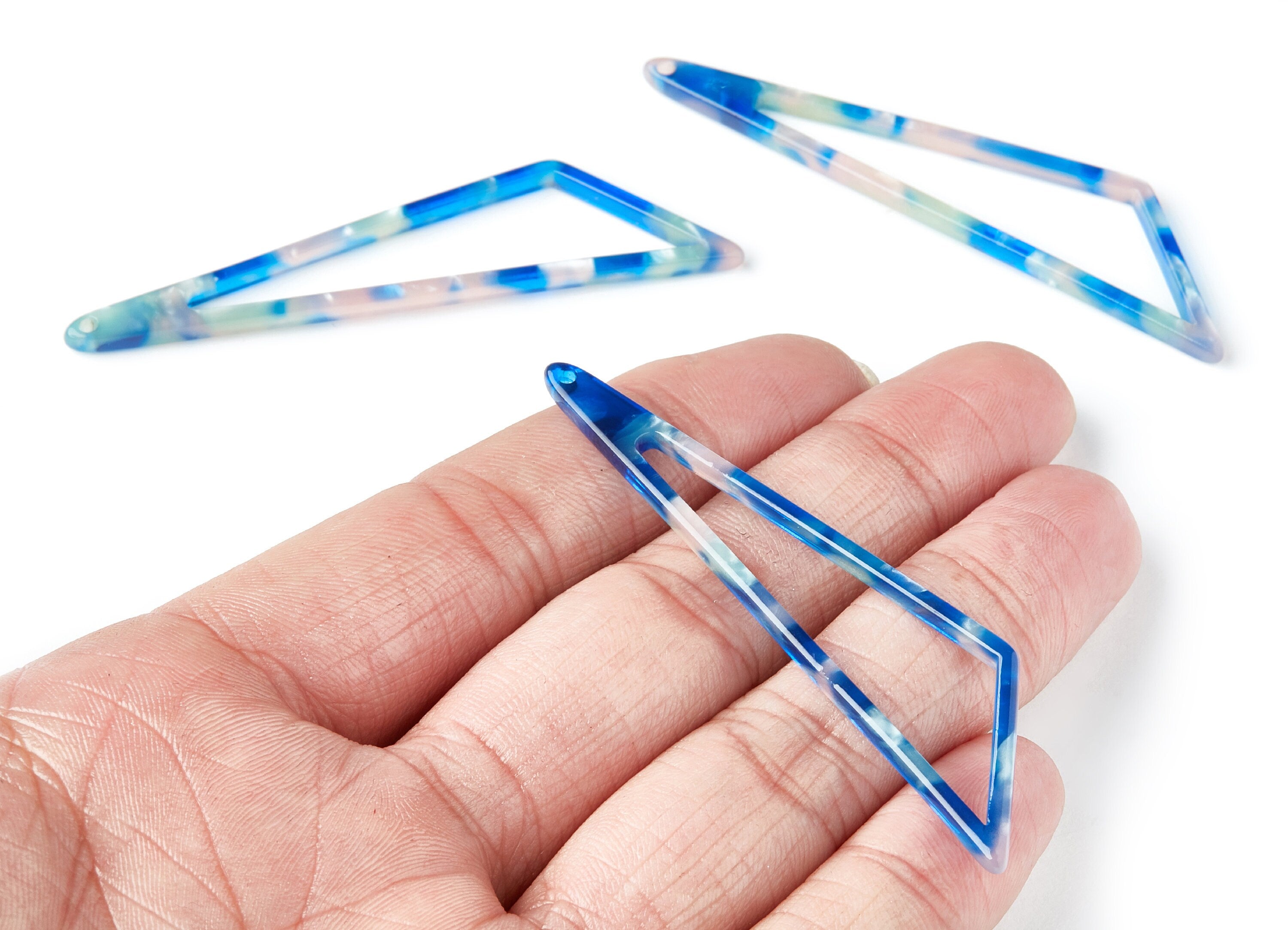 Acetate Triangle Earring Charms - Triangle Pendant - Earring Findings - Jewelry Supplies - Color Code: A37 - 69,12x16,3x2,6mm - AC1357U - DOMEDBAZAAR