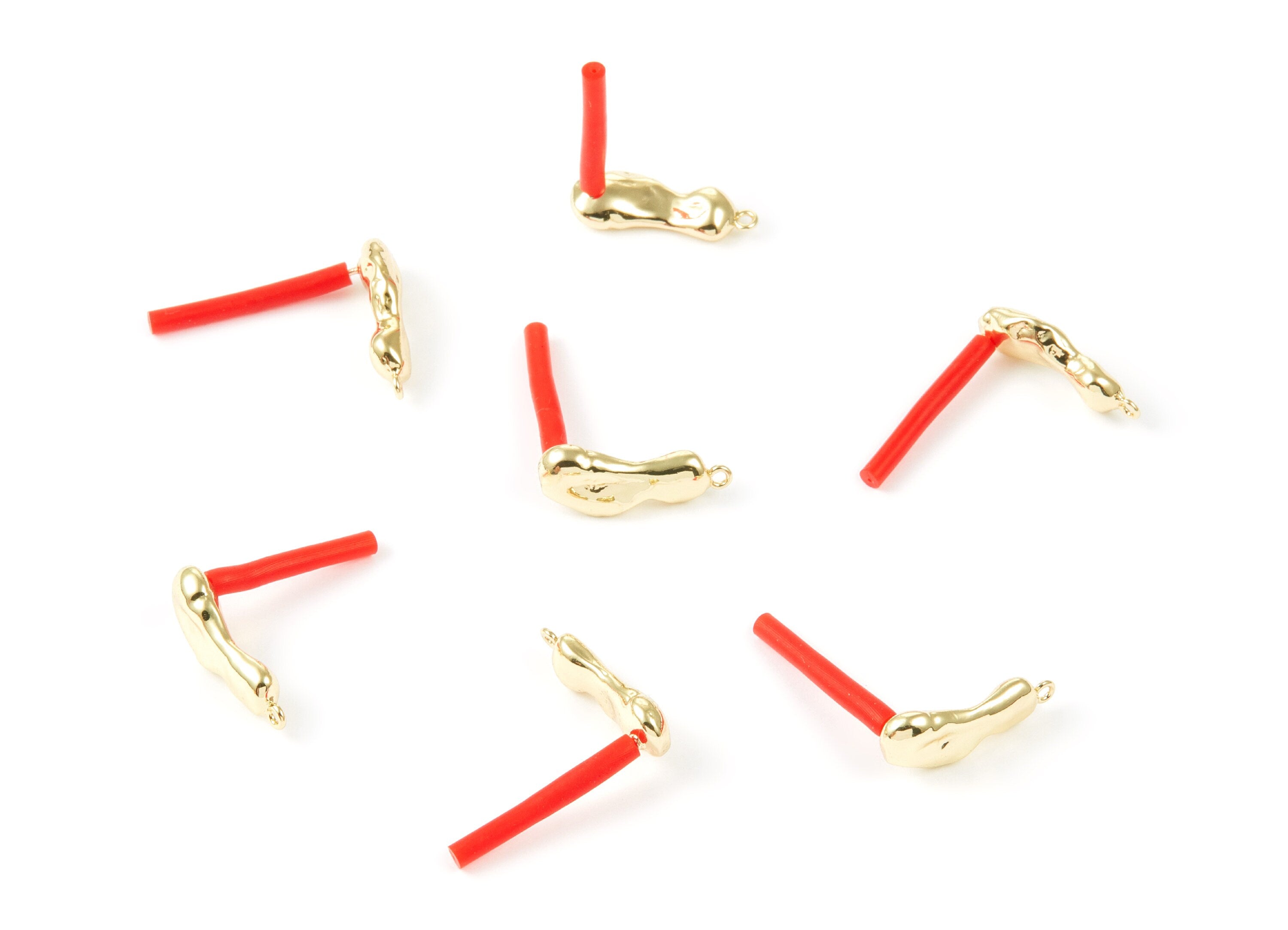 Gold Tone Plated Earring Post Stud - Gold Tone Plated Zinc Alloy Stud - Stainless Steel Stud - Ear Studs - 19.52x7.92x4.12mm - ZZ1301G - DOMEDBAZAAR