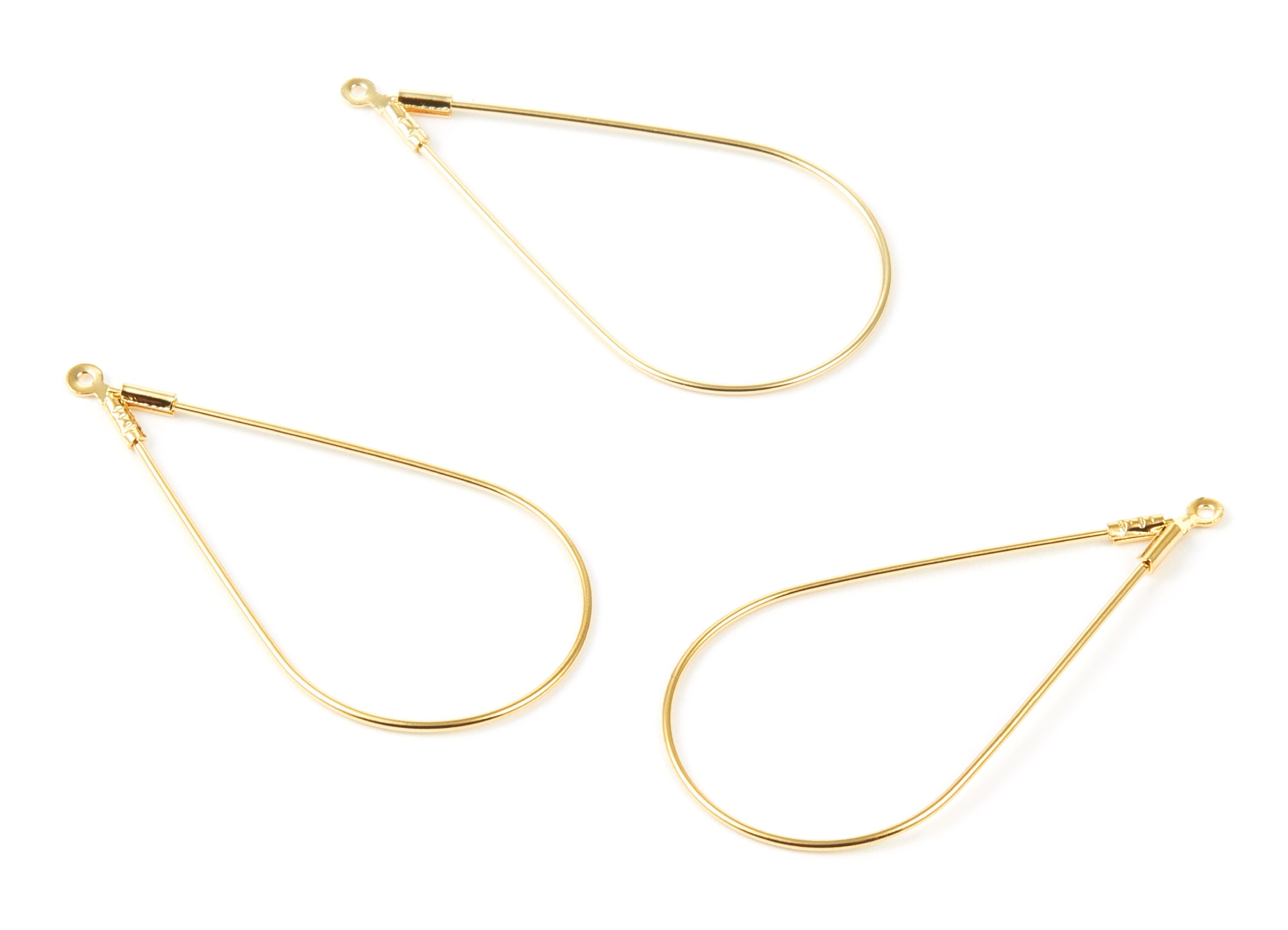18K Real Gold Plated Brass Earring Wire -  Brass Ear Wire - Earring Findings - Jewelry Supplies - 44x22.1x1.73mm - RGP1013 - DOMEDBAZAAR