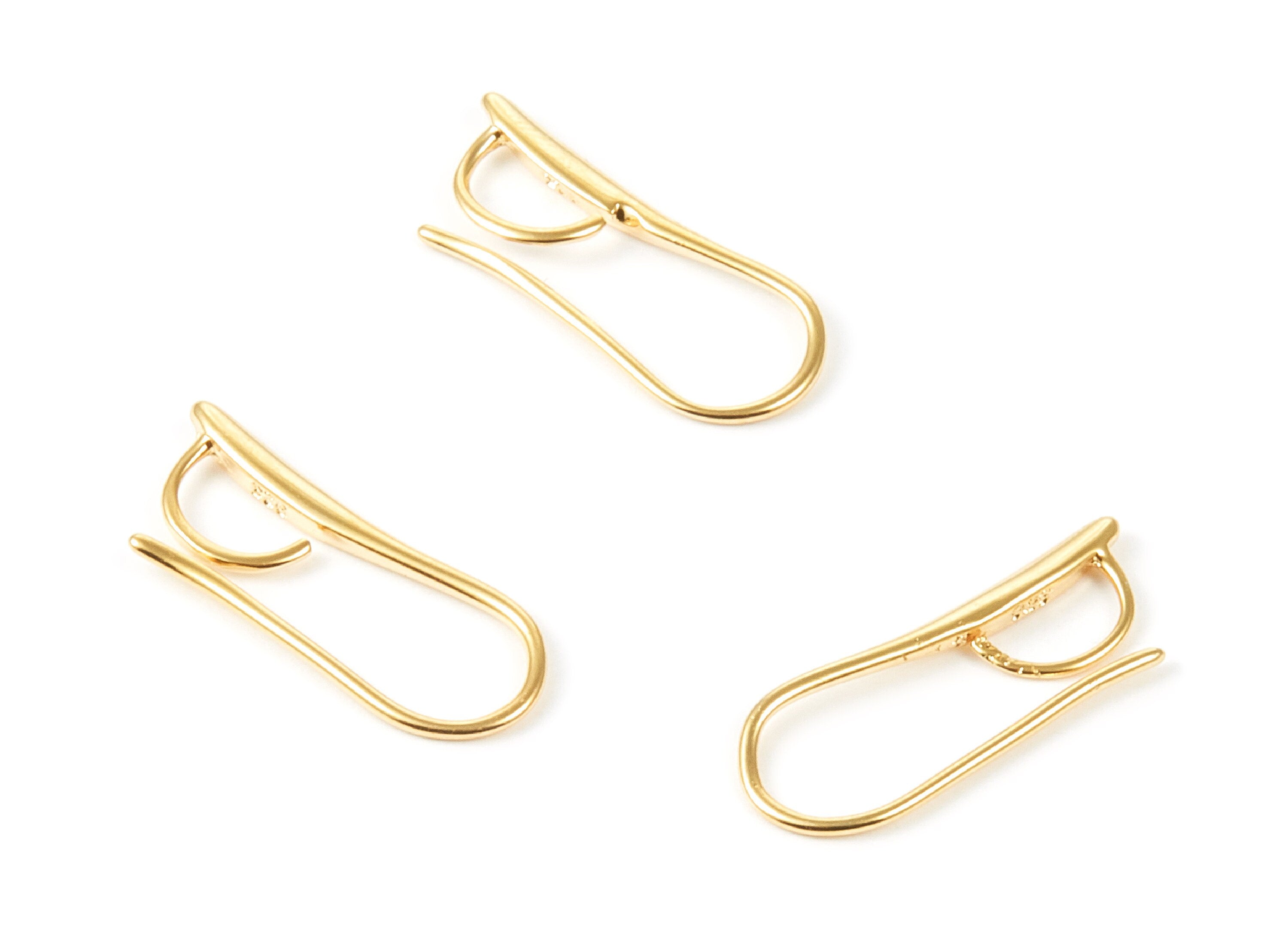 18K Real Gold Plated Brass Earring Wire -  Brass Ear Wire - Earring Findings - Jewelry Supplies - 21x8.4x1.7mm - RGP1008 - DOMEDBAZAAR