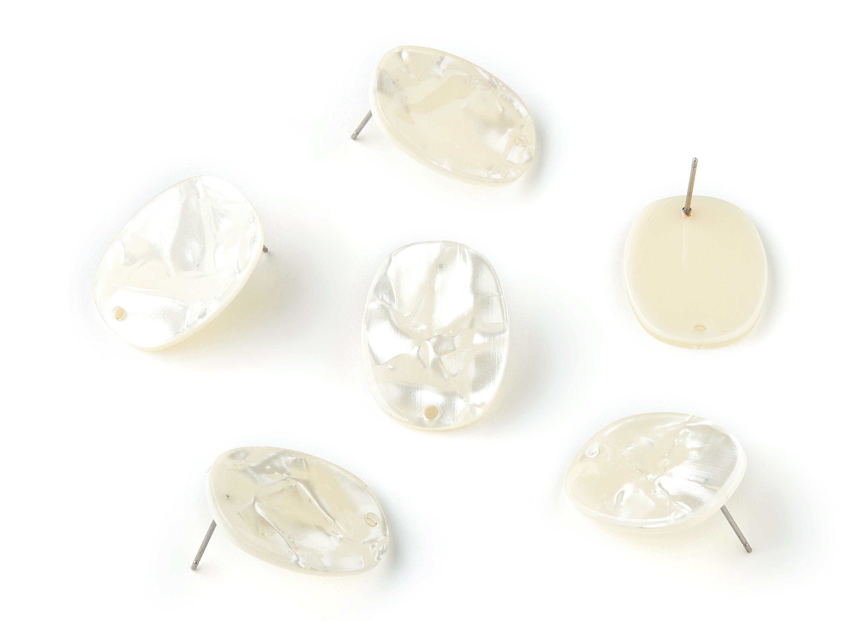 Acetate Oval Post Charms - Earring Stud - Oval Earrings - Earring Findings - Jewelry Supplies - Color Code: A31 - 26x19x2.6mm - AC1002W - DOMEDBAZAAR
