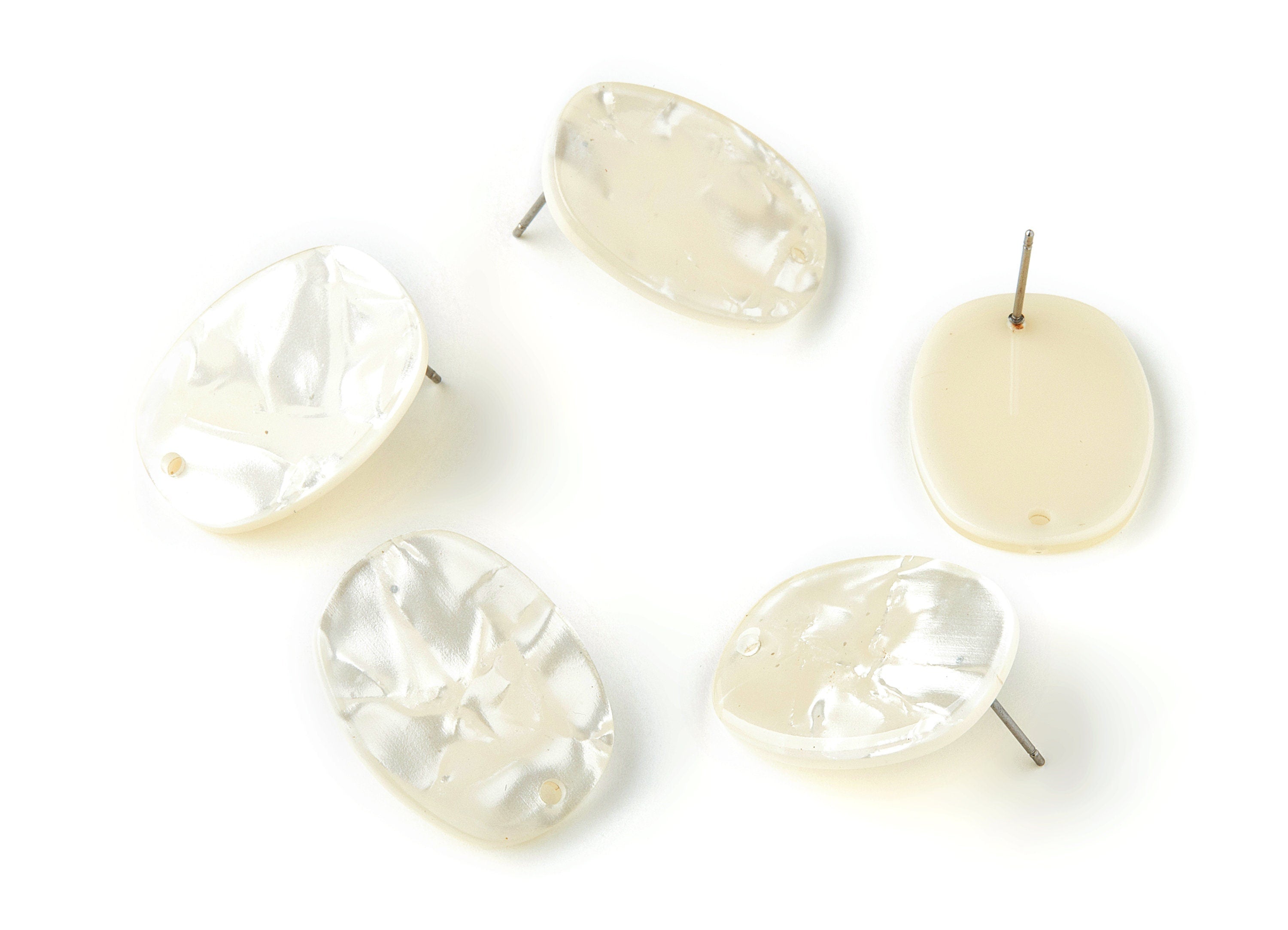 Acetate Oval Post Charms - Earring Stud - Oval Earrings - Earring Findings - Jewelry Supplies - Color Code: A31 - 26x19x2.6mm - AC1002W - DOMEDBAZAAR