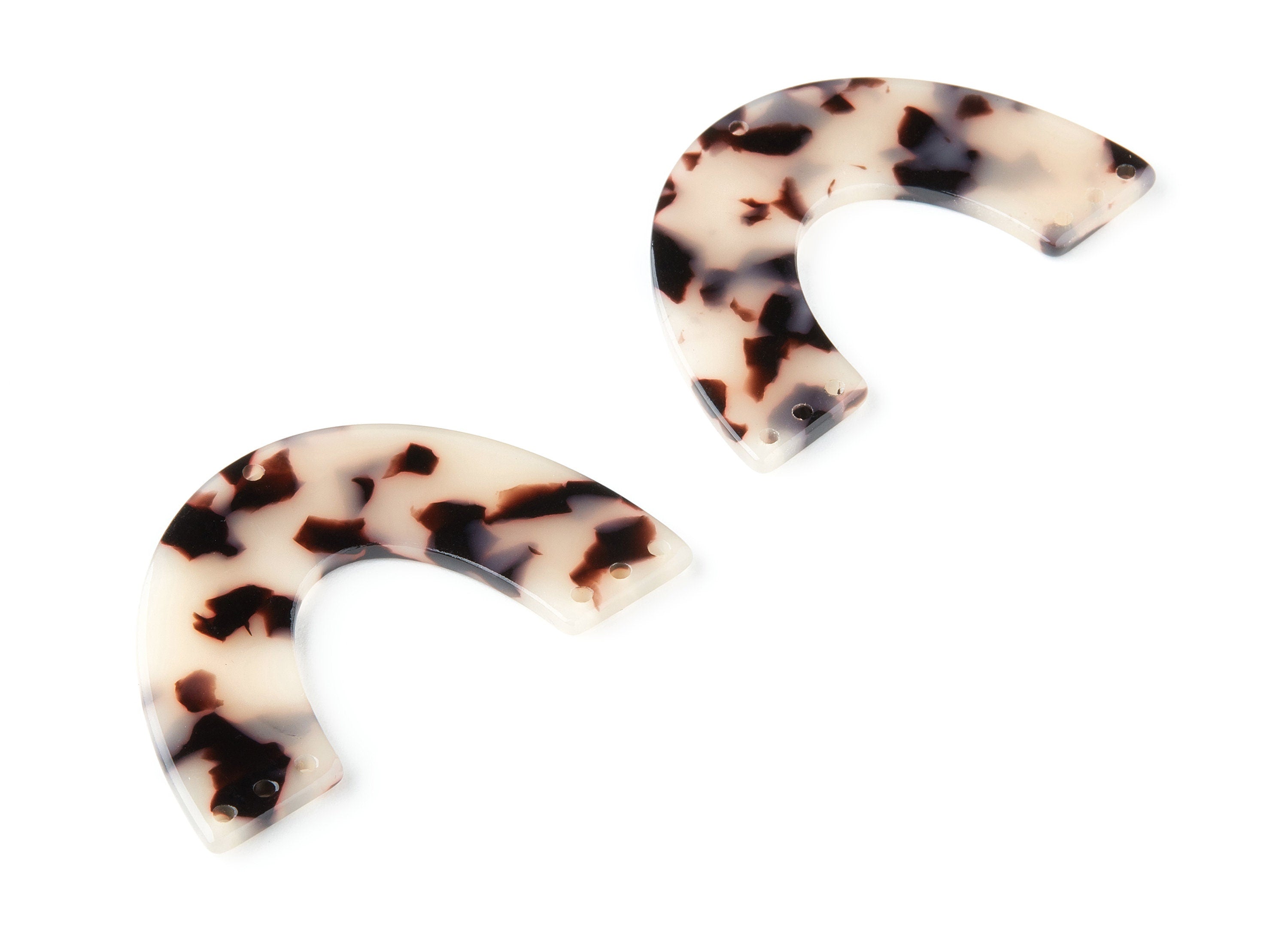 Acetate Large Arch Earring Charms 7 Hole - Semi Oval & U Shaped Pendant - Color Code: A06 - 30.5x48.2x2.51mm - AC1095BB - DOMEDBAZAAR