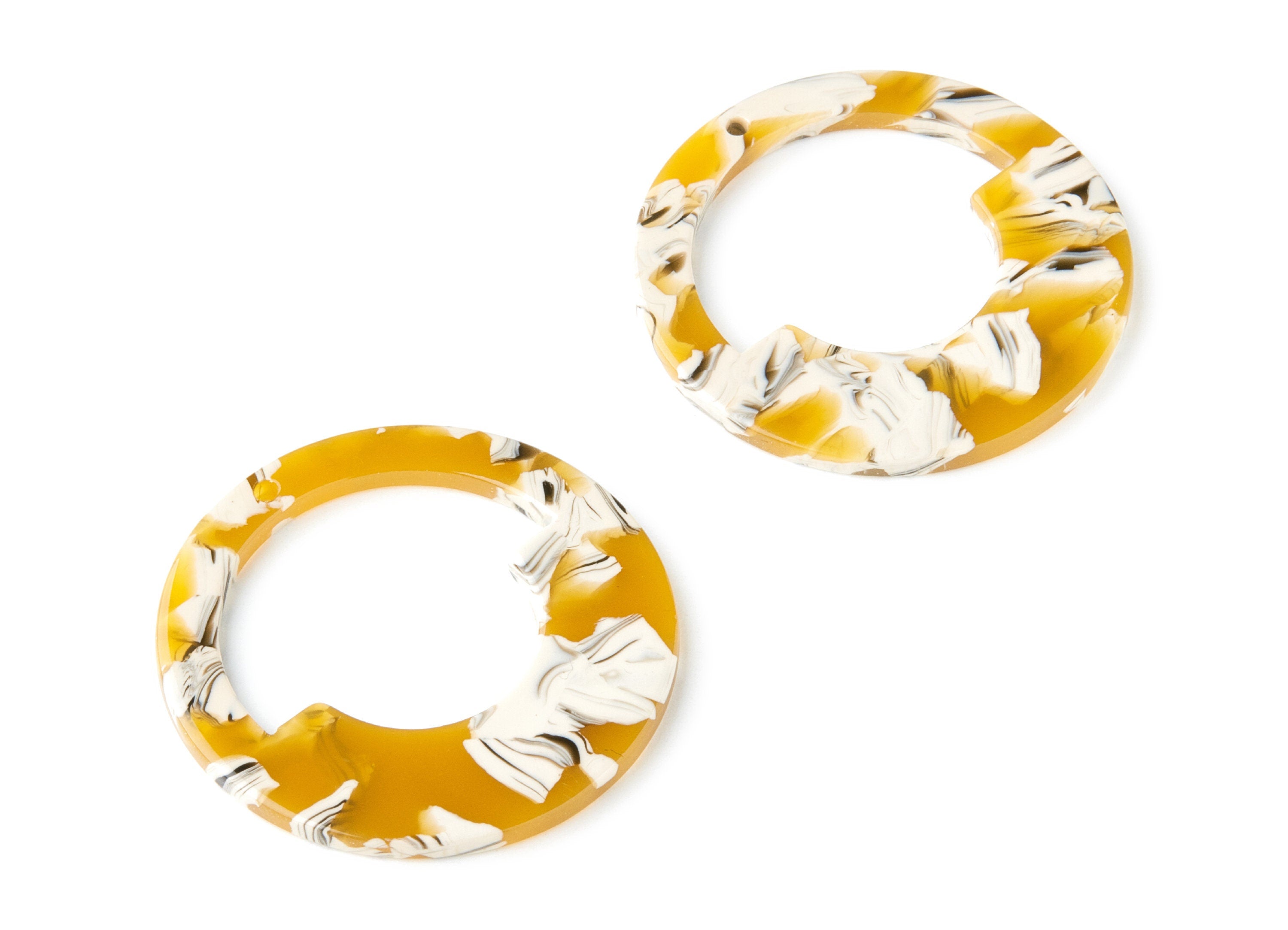 Acetate Acrylic Earring Charms - Circle Shaped Pendant With 1 Hole - Color Code: A14 - Earring Findings - 39.65x39.65x2.5mm - AC1339A - DOMEDBAZAAR