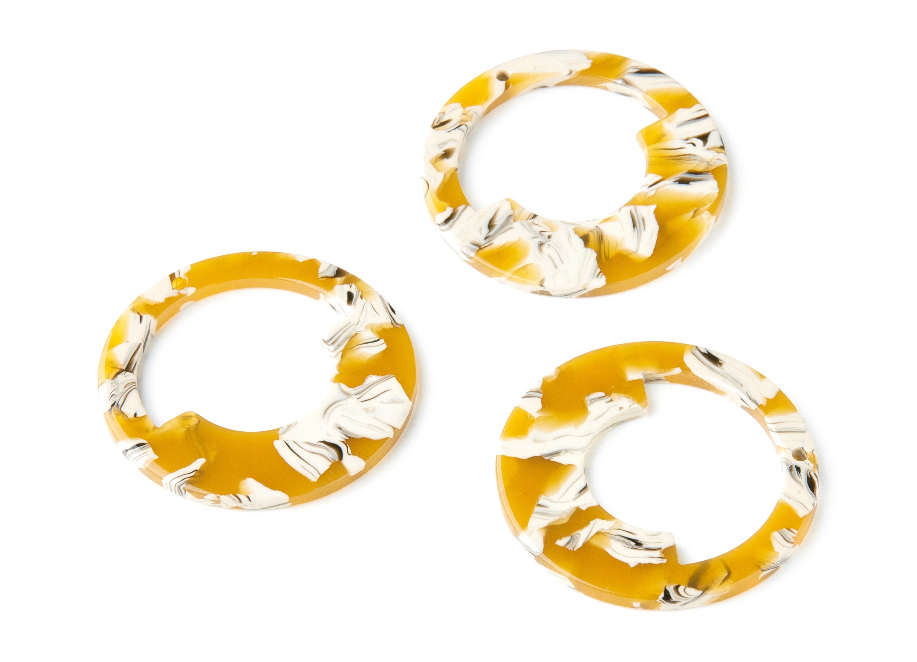 Acetate Acrylic Earring Charms - Circle Shaped Pendant With 1 Hole - Color Code: A14 - Earring Findings - 39.65x39.65x2.5mm - AC1339A - DOMEDBAZAAR