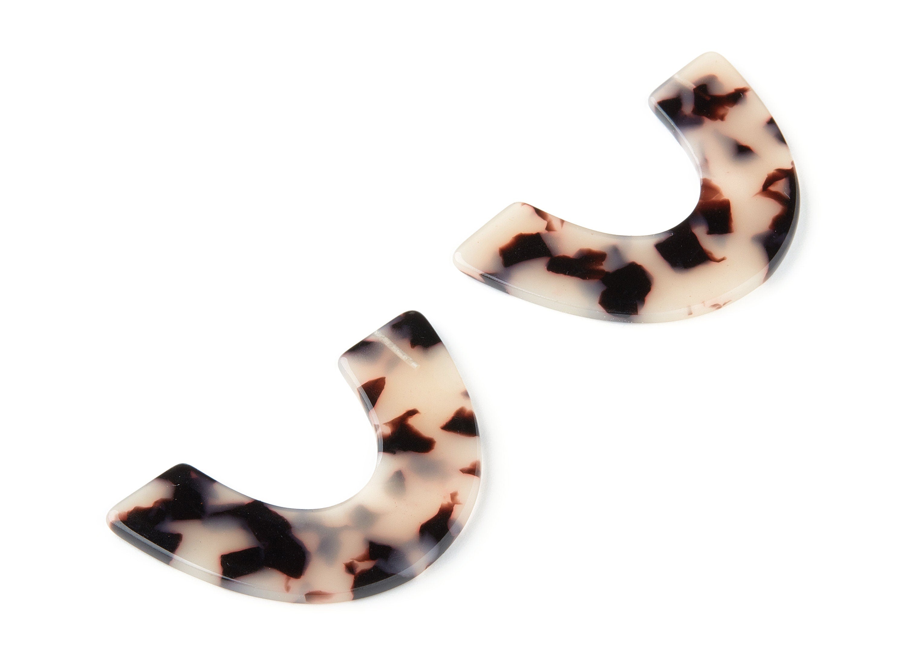 Acetate Large Arch Earring Charms One Hole - Semi Oval & U Shaped Pendant - Color Code: A06 - 30.8x48.5x2.43mm - AC1095B3 - DOMEDBAZAAR