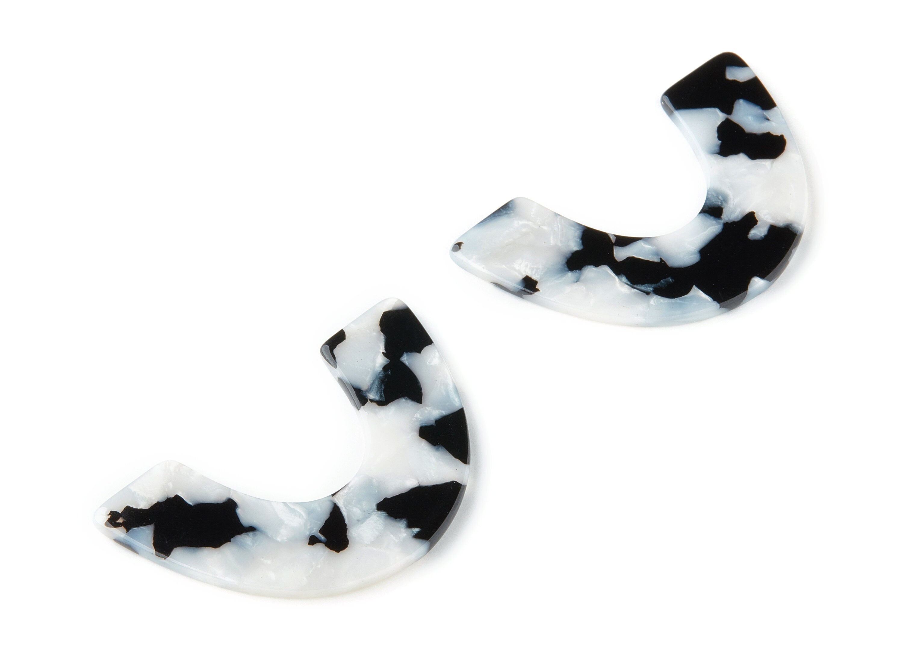 Acetate Large Arch Earring Charms One Hole - Semi Oval & U Shaped Pendant - Color Code: A15 - 30.5x48.2x2.51mm - AC1095M3 - DOMEDBAZAAR