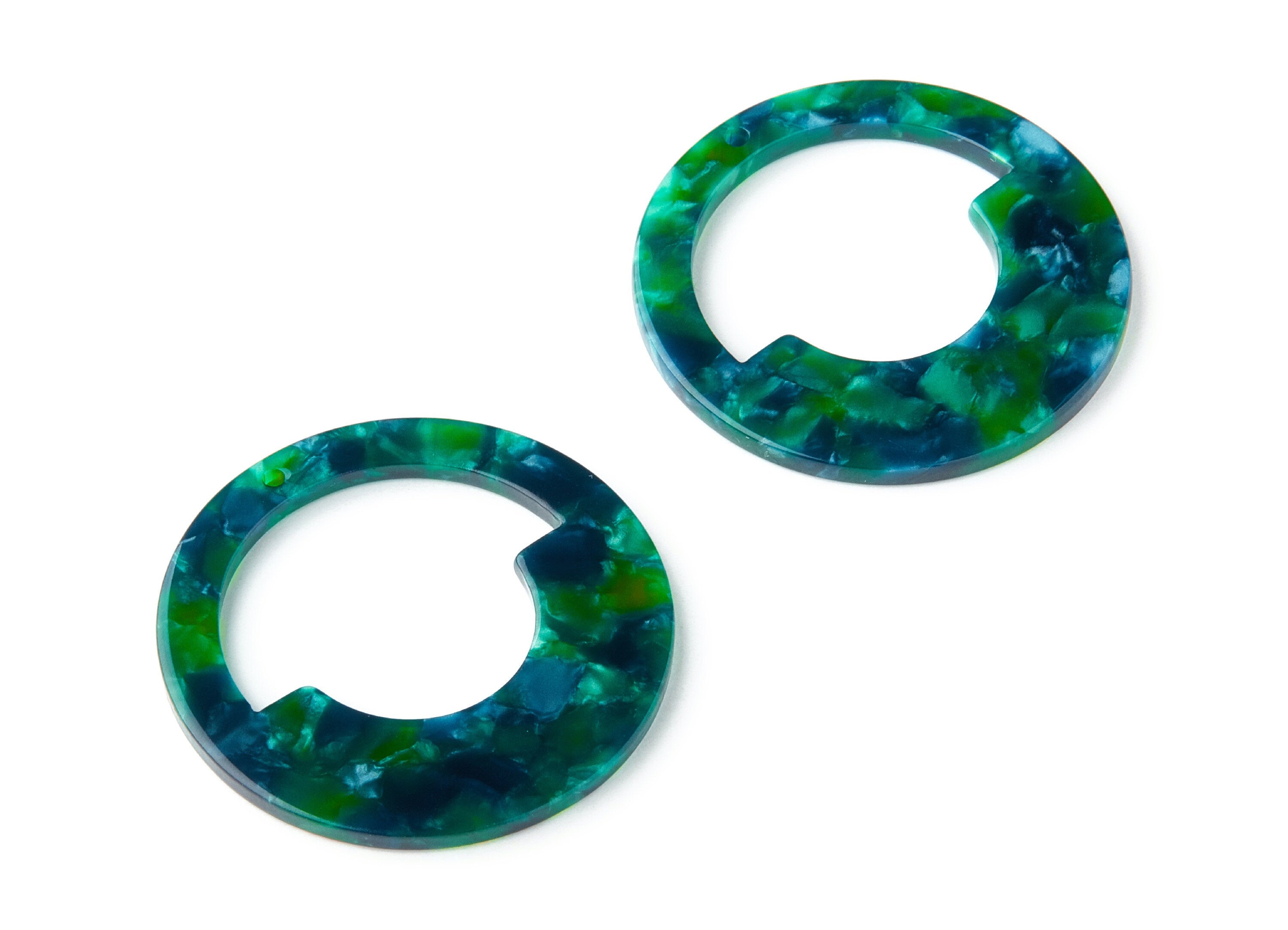 Acetate Acrylic Earring Charms - Circle Shaped Pendant With 1 Hole - Color Code: A13 - Earring Findings - 39.65 x39.65x2.5mm - AC1339C - DOMEDBAZAAR