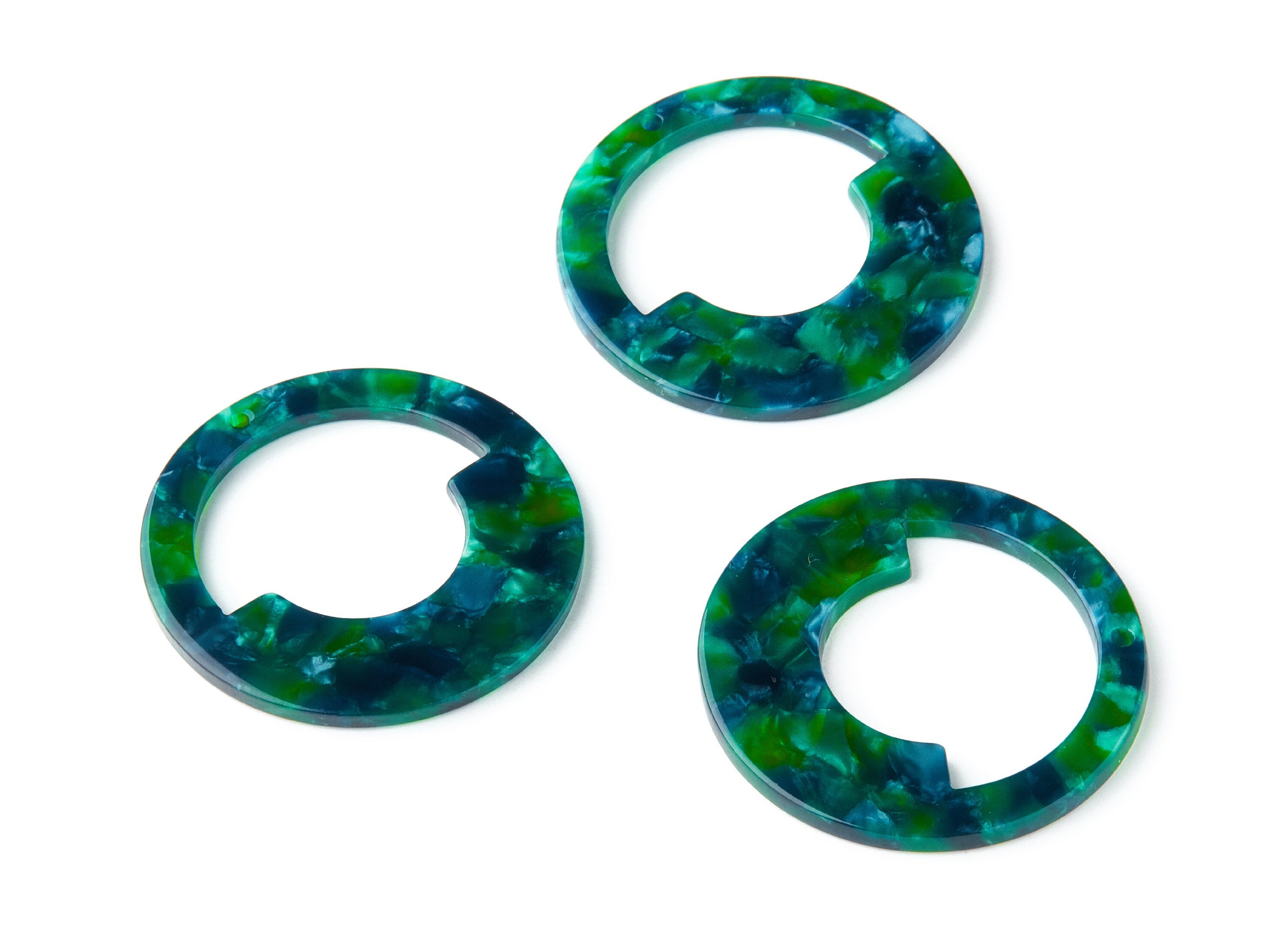 Acetate Acrylic Earring Charms - Circle Shaped Pendant With 1 Hole - Color Code: A13 - Earring Findings - 39.65 x39.65x2.5mm - AC1339C - DOMEDBAZAAR
