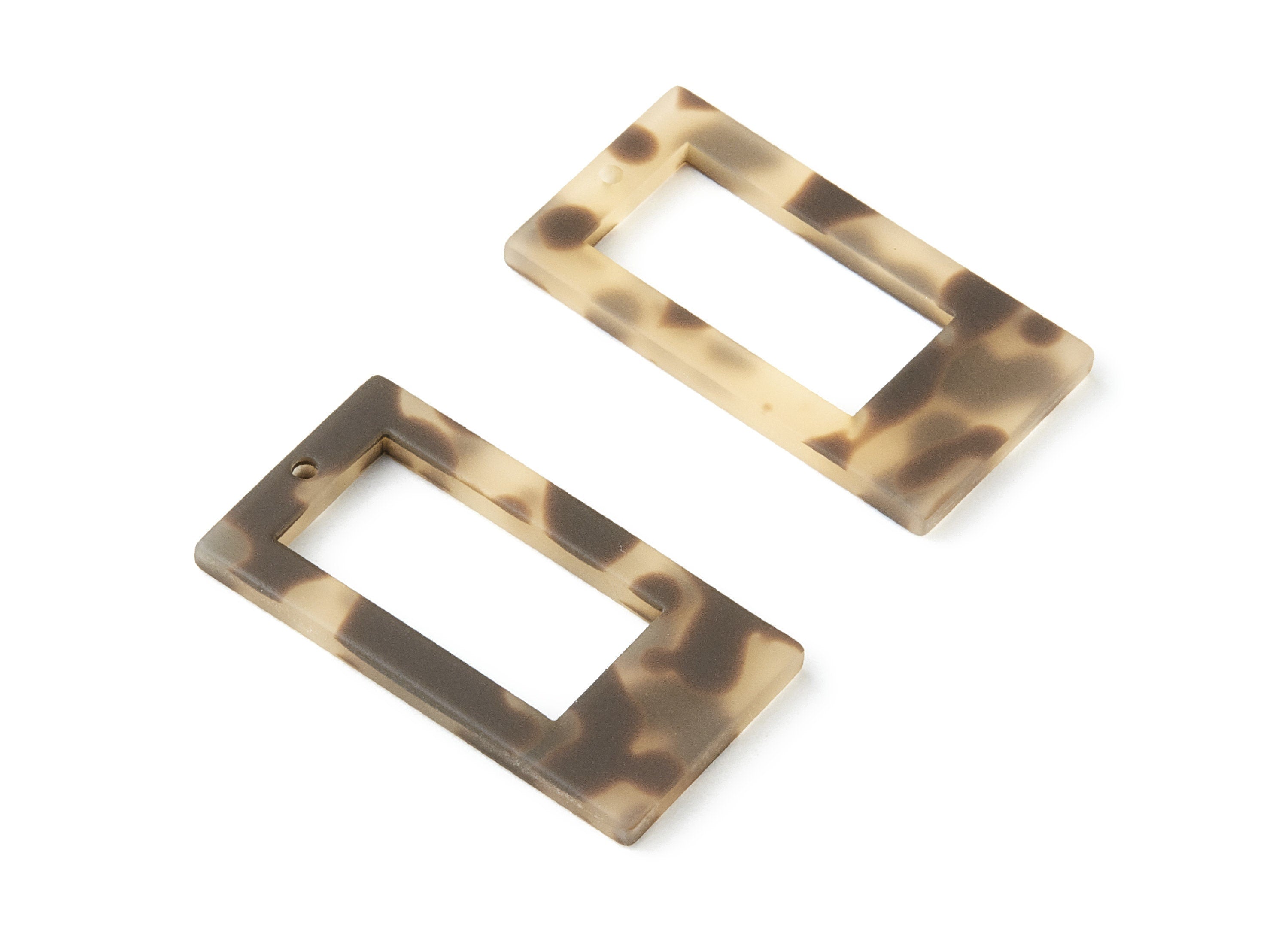 Matte Acrylic Rectangle Earring Charms - Rectangle Pendant - Jewelry Supplies - Color Code: A194  - 38.85x20.4x3.1mm - AC1264B - DOMEDBAZAAR
