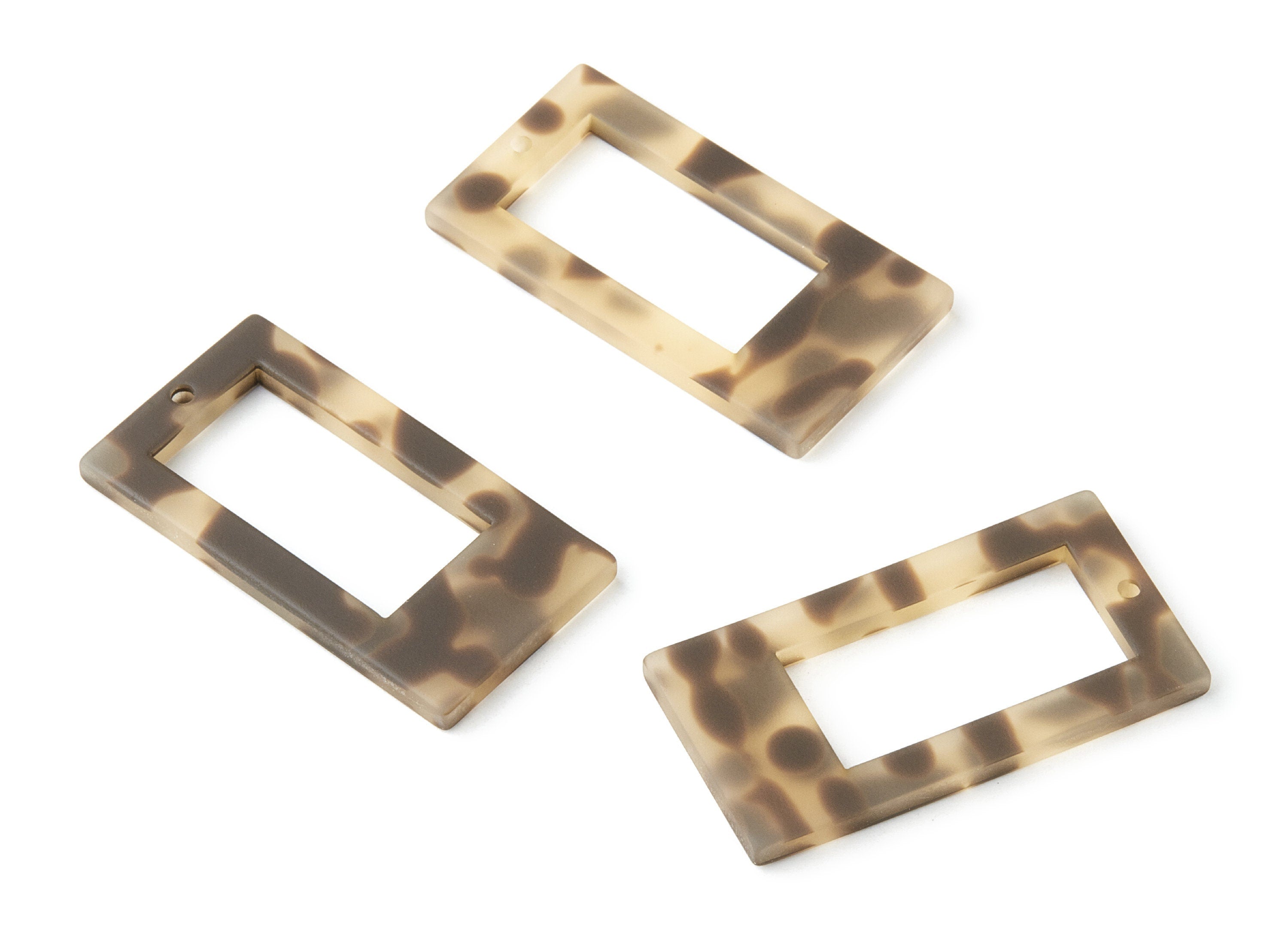 Matte Acrylic Rectangle Earring Charms - Rectangle Pendant - Jewelry Supplies - Color Code: A194  - 38.85x20.4x3.1mm - AC1264B - DOMEDBAZAAR