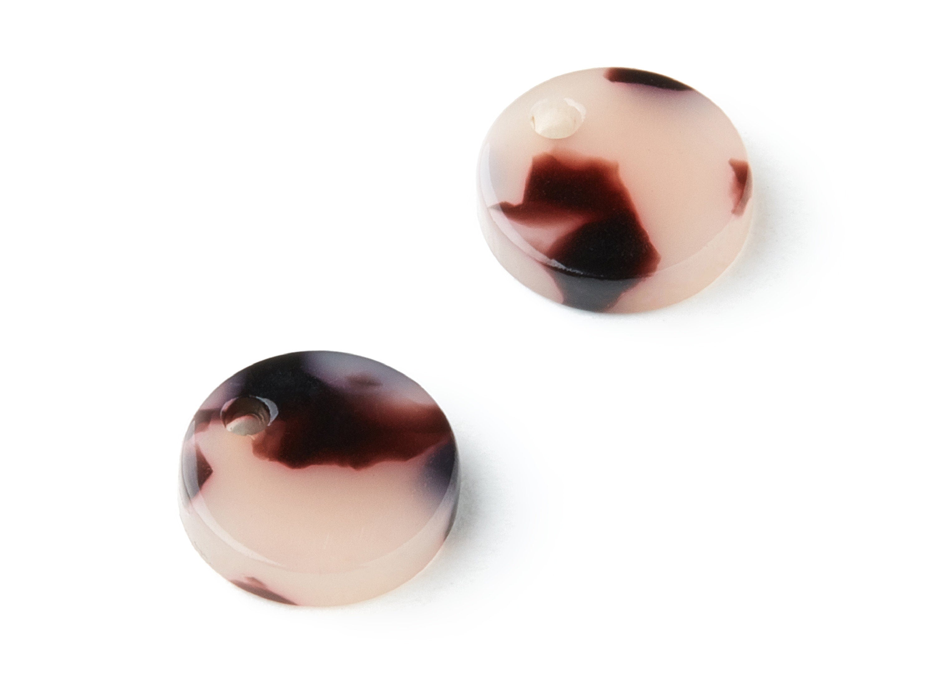 Acetate Acrylic Earring Charms - Round Acetate Pendant With 1 Hole - Color Code: A06 - Earring Findings - 11.82x11.82x2.6mm - AC1161-A06 - DOMEDBAZAAR