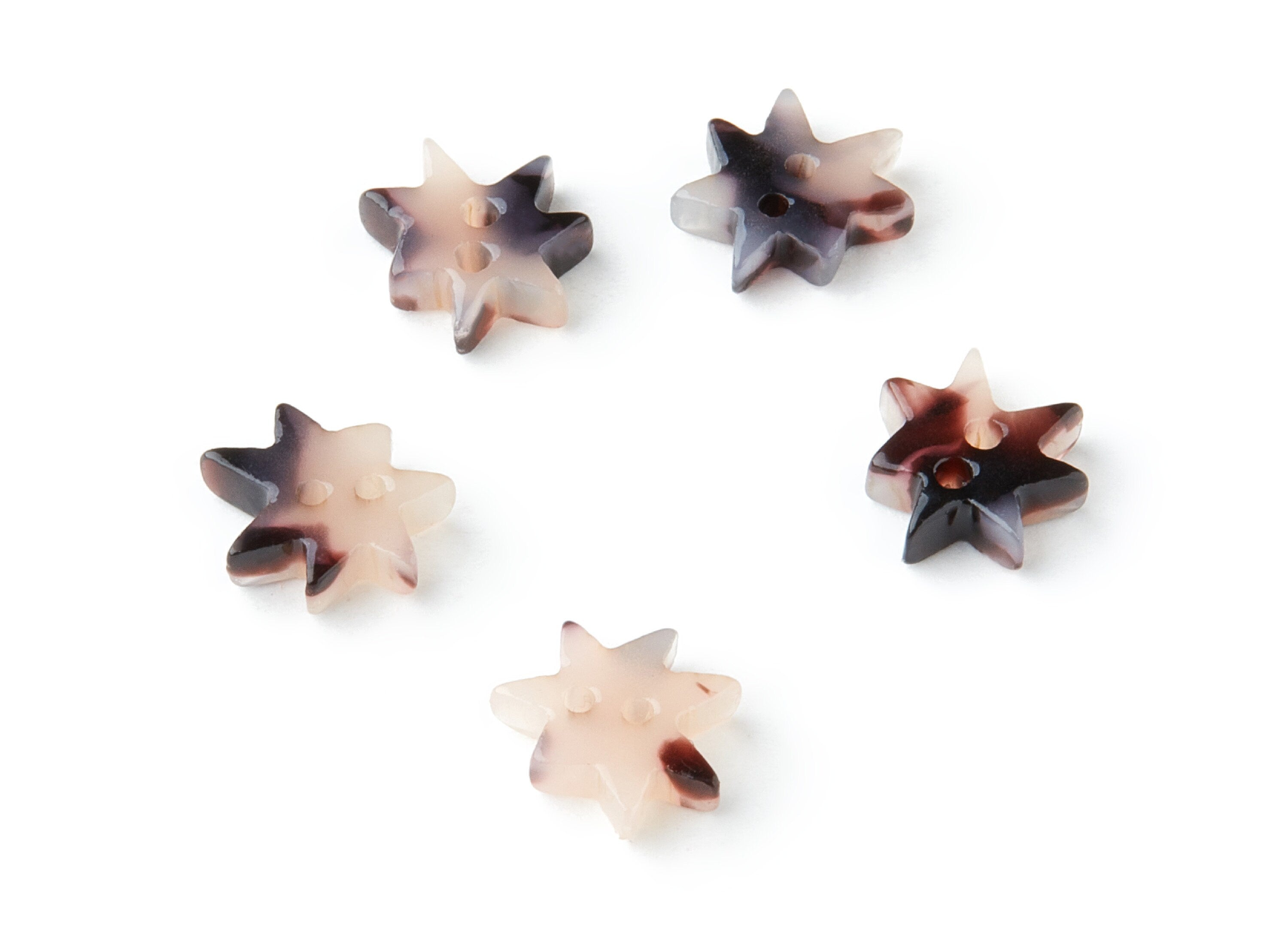 Acetate Acrylic Earring Charms - Star Shaped Acetate Pendant With 2 Holes - Color Code: A06 - Earring Findings - 10x8.82x2.6mm - AC1308B - DOMEDBAZAAR