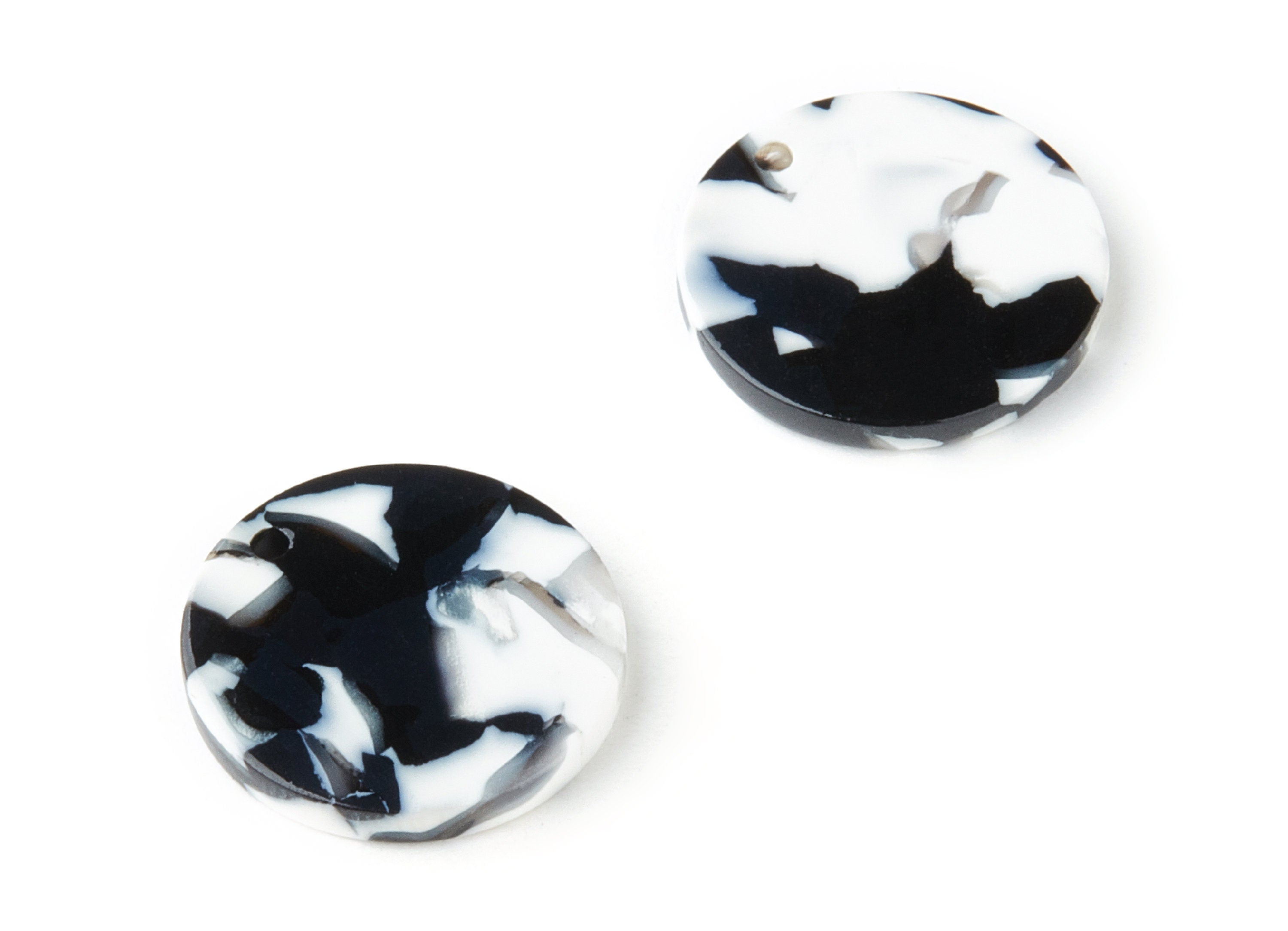 Acetate Acrylic Earring Charms - Round Acetate Earrings With 1 Hole - Color Code: A17 - Earring Findings - 19.86x19.86x2.57mm - AC1316A - DOMEDBAZAAR