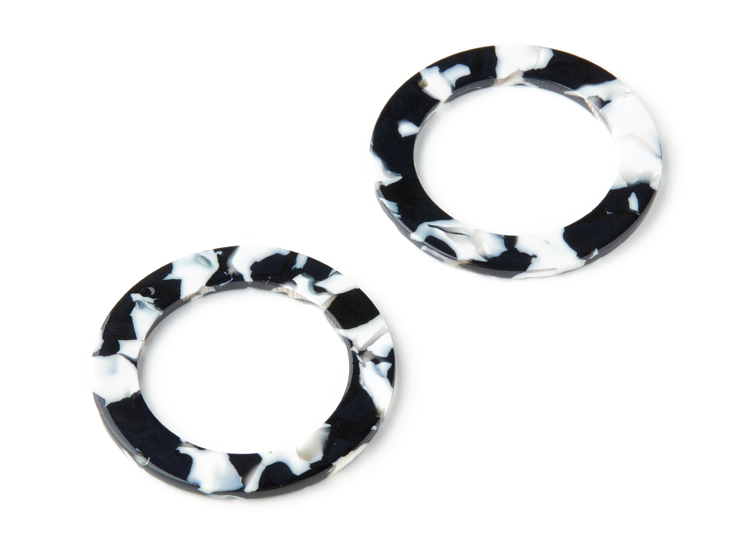 Acetate Acrylic Earring Charms - Circle Acetate Earrings With 1 Hole - Color Code: A17 - Earring Findings - 44.4x44.4x2.69mm - AC1314A - DOMEDBAZAAR