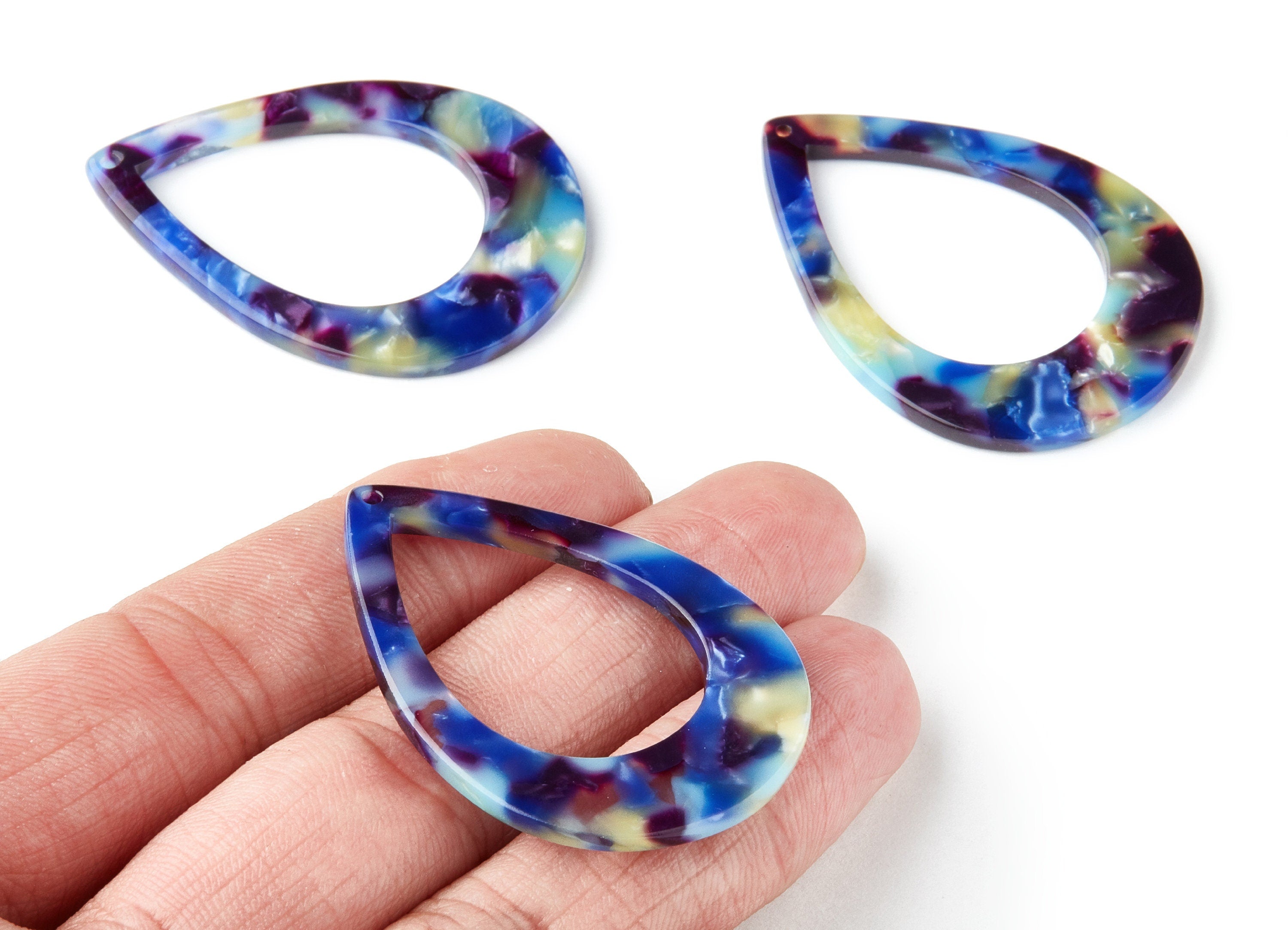 Acetate Drop Charms - Drop Earrings and Pendant - Earring Findings - Jewelry Supplies - Color Code: A23 - 45.9x32.7x2.67mm - AC1022P - DOMEDBAZAAR