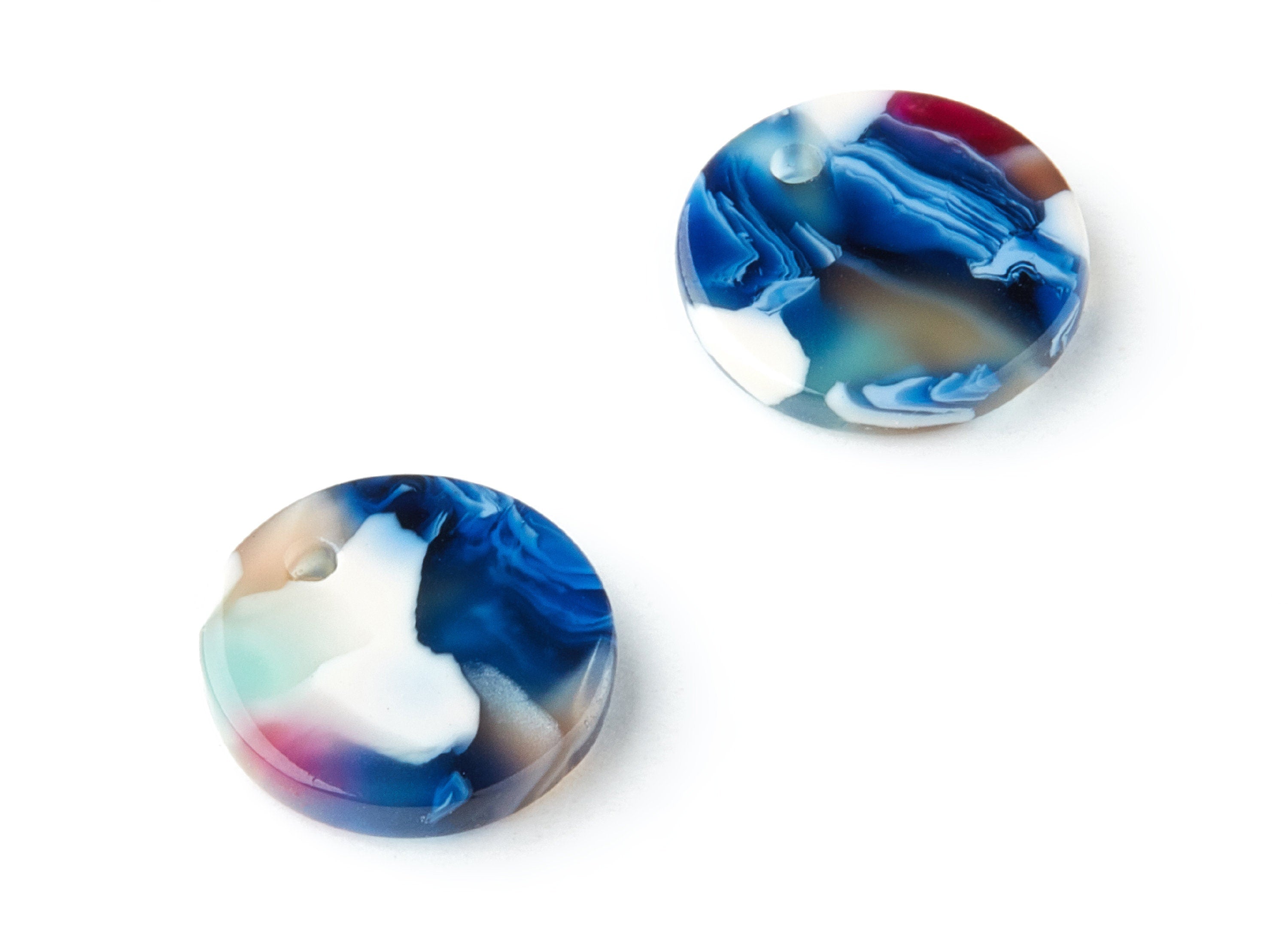 Acetate Round Acrylic Earring Charms - Acrylic Coin Pendant - Earring Findings - Jewelry Supplies - Color Code: A19 - 14.5x2.5mm - AC1287N - DOMEDBAZAAR