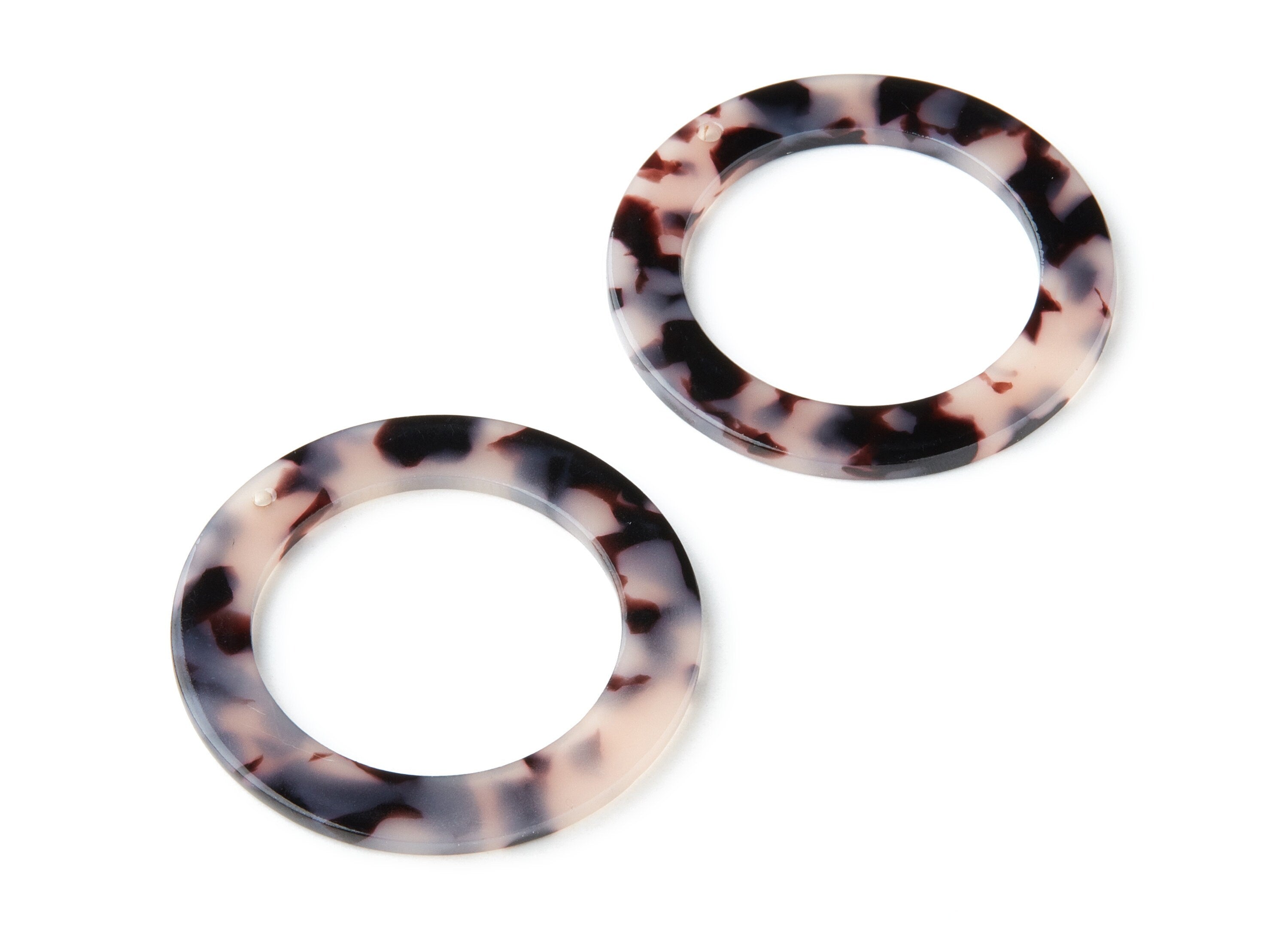 Acetate Acrylic Earring Charms - Blonde Acetate Tortoise Shell Earrings - 1 Hole - Color Code: A06 - 44.4x44.4x2.69mm - AC1314B - DOMEDBAZAAR