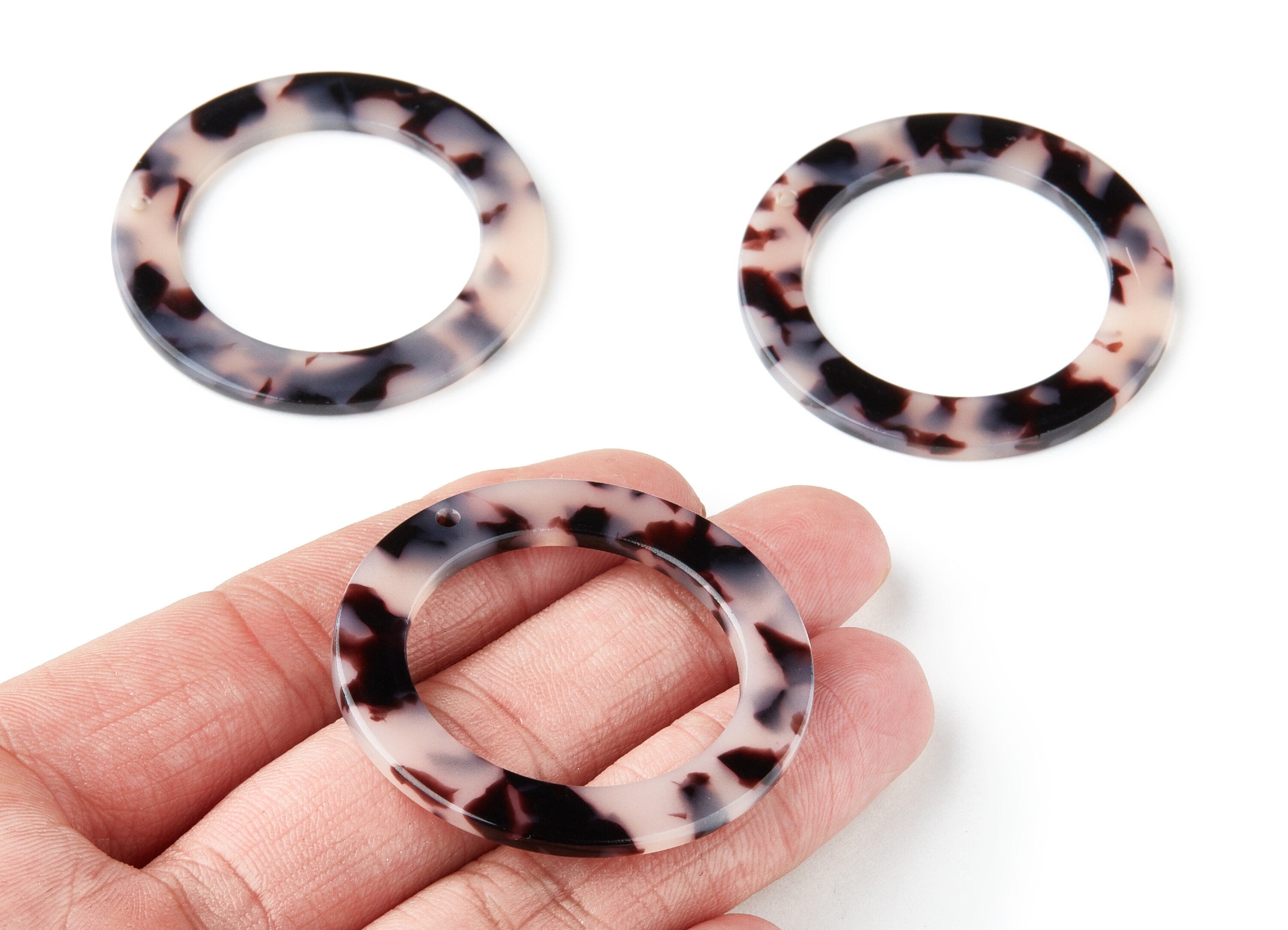 Acetate Acrylic Earring Charms - Blonde Acetate Tortoise Shell Earrings - 1 Hole - Color Code: A06 - 44.4x44.4x2.69mm - AC1314B - DOMEDBAZAAR