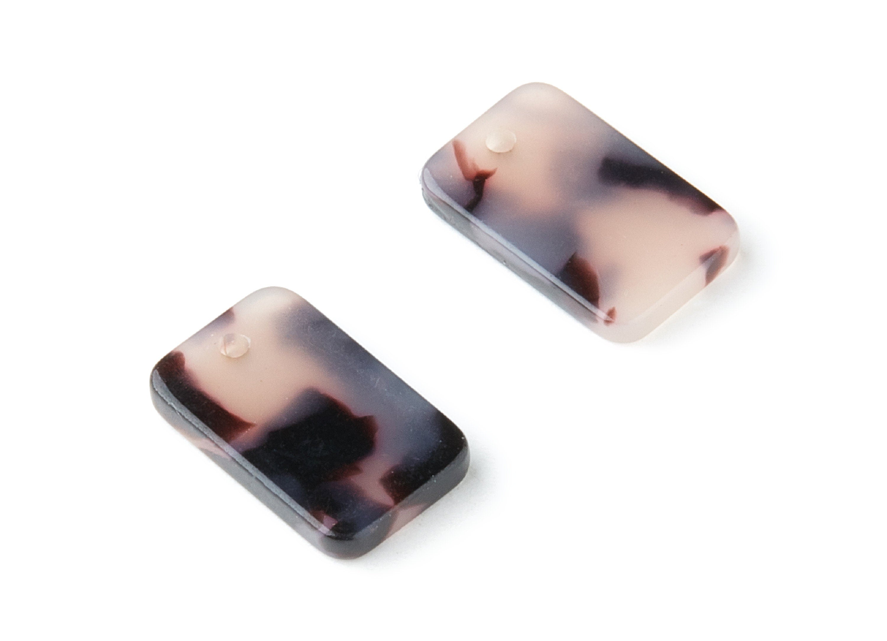 Acetate Acrylic Earring Charms - Blonde Tortoise Shell Earrings - Rectangle Pendant - Color Code: A06 - 16.9x10.9x2.7mm - AC1143H - DOMEDBAZAAR