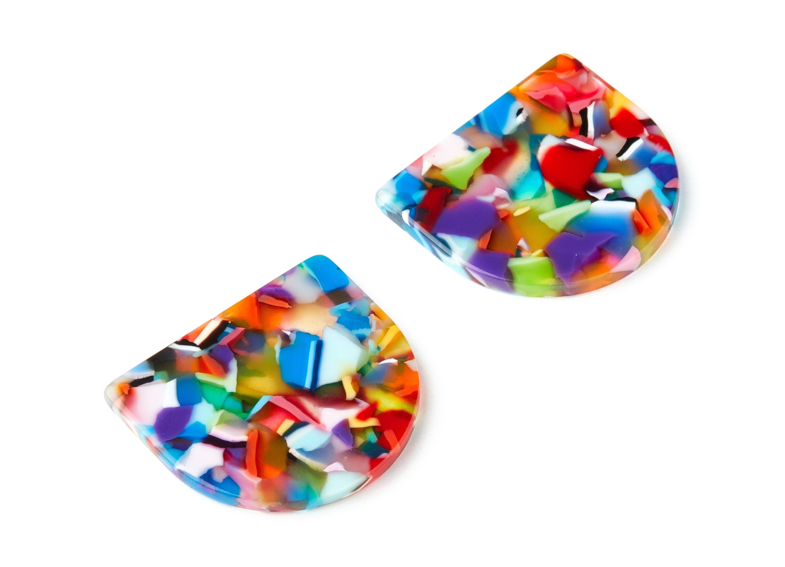 Acetate D Charms - No Hole - D Earrings - Earring Findings - Jewelry Supplies - Color Code: A21 - 29.5x34.3x2.48mm - AC1381A - DOMEDBAZAAR