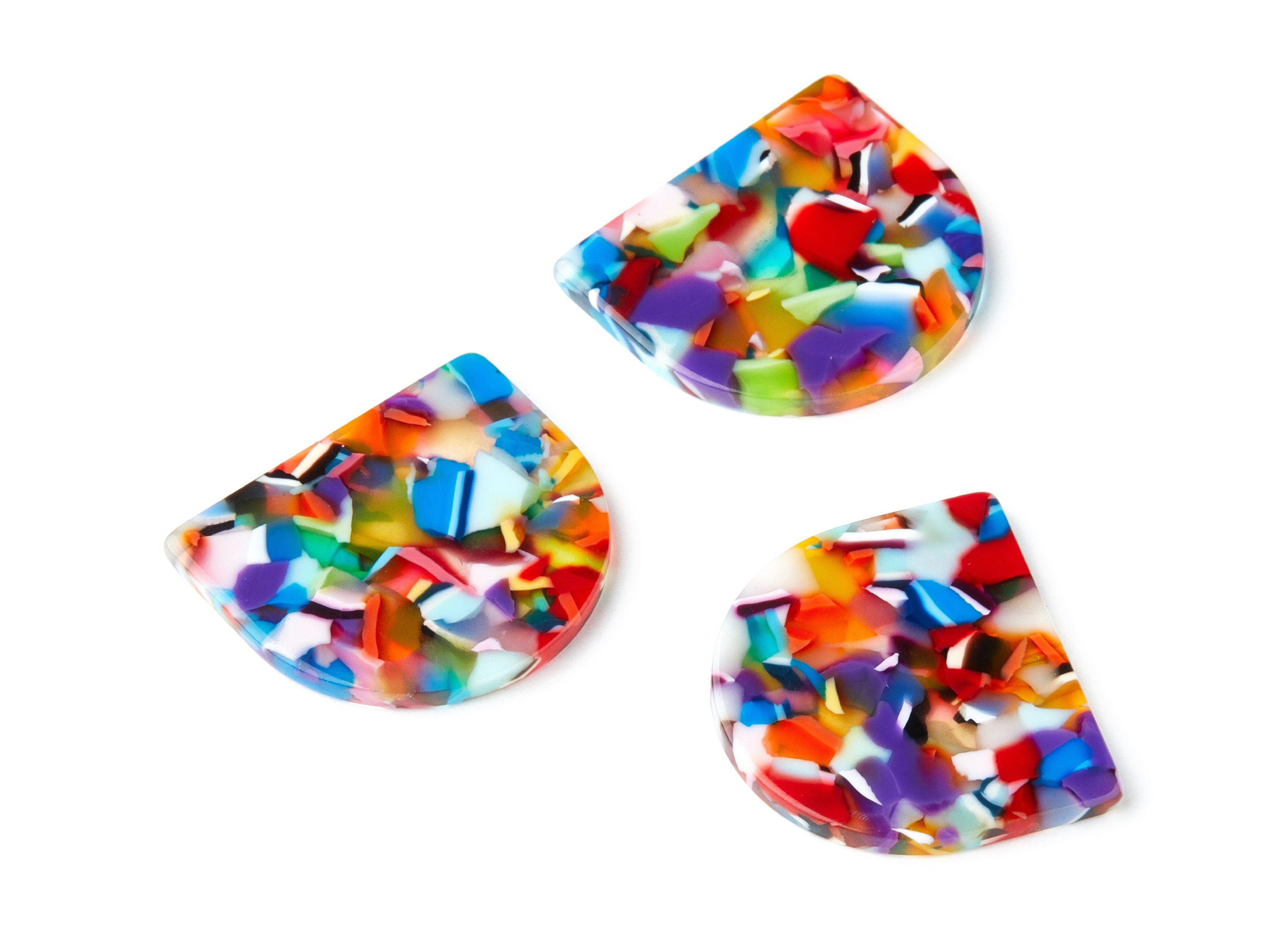 Acetate D Charms - No Hole - D Earrings - Earring Findings - Jewelry Supplies - Color Code: A21 - 29.5x34.3x2.48mm - AC1381A - DOMEDBAZAAR
